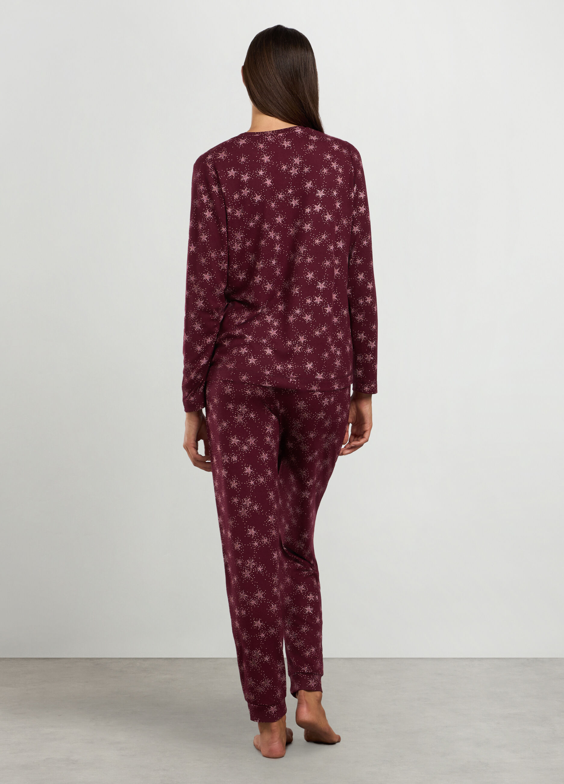 Set pigiama lungo con stampa donna_1