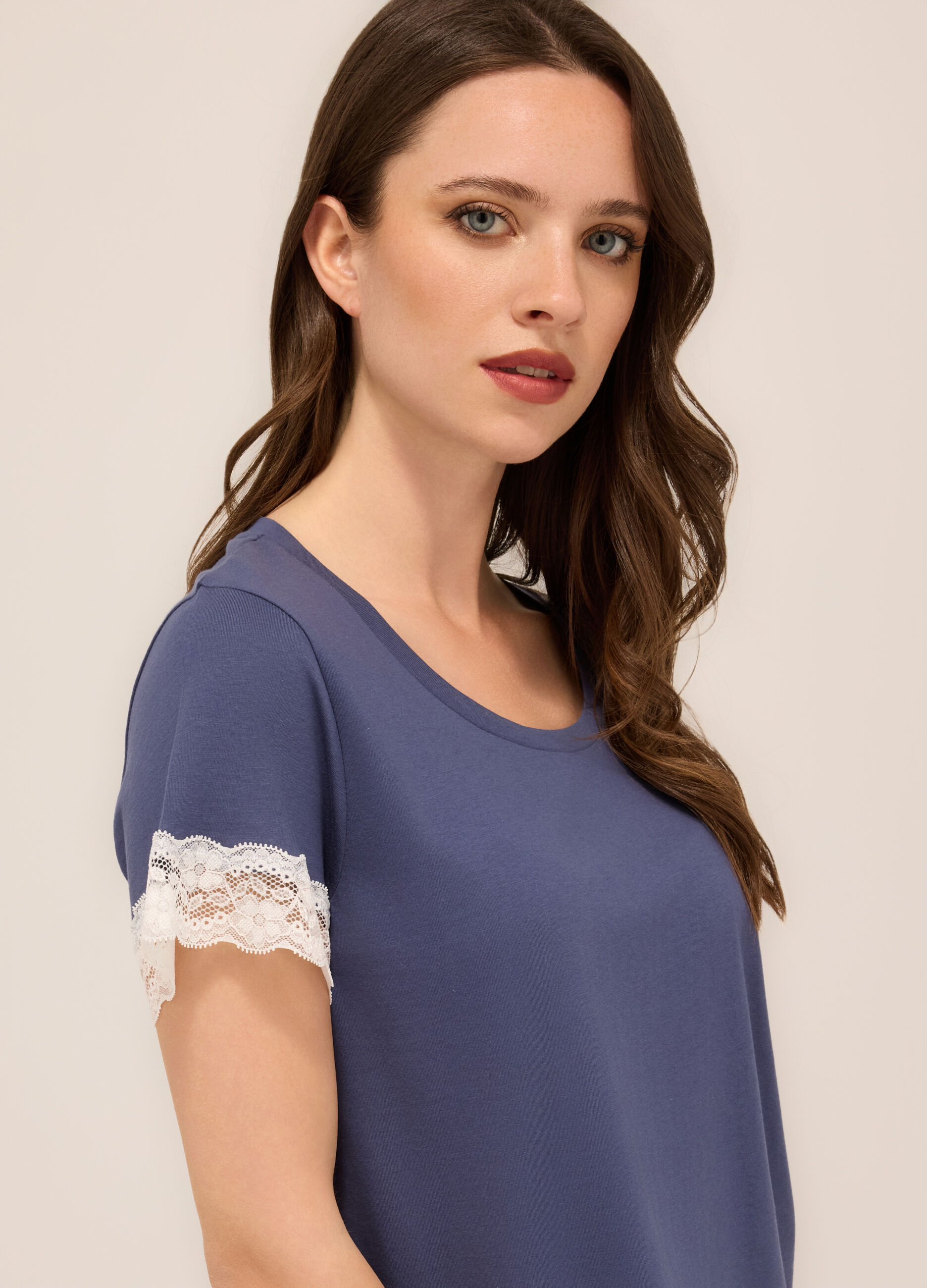 Set pigiama corto in puro cotone donna_2