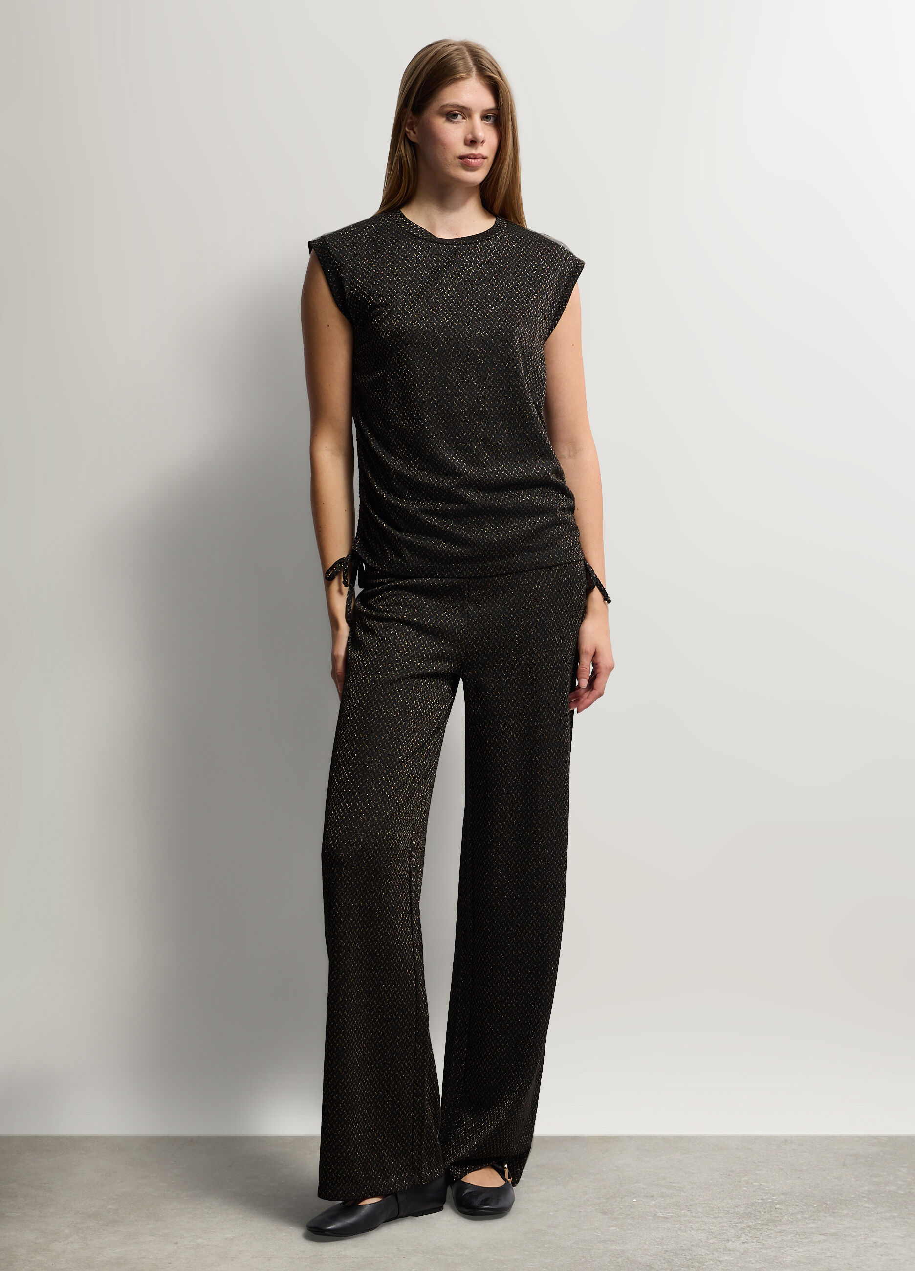 Pantaloni Wide Leg misto viscosa stretch donna_0