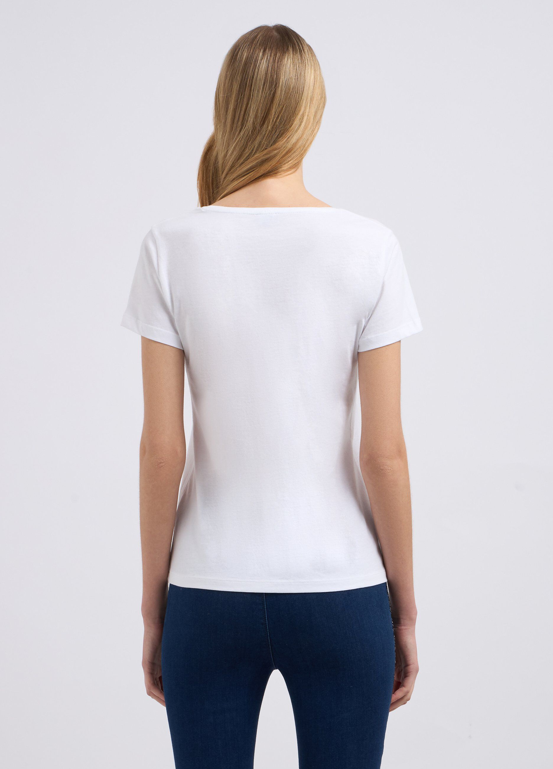 T-shirt in puro cotone tinta unita donna_1