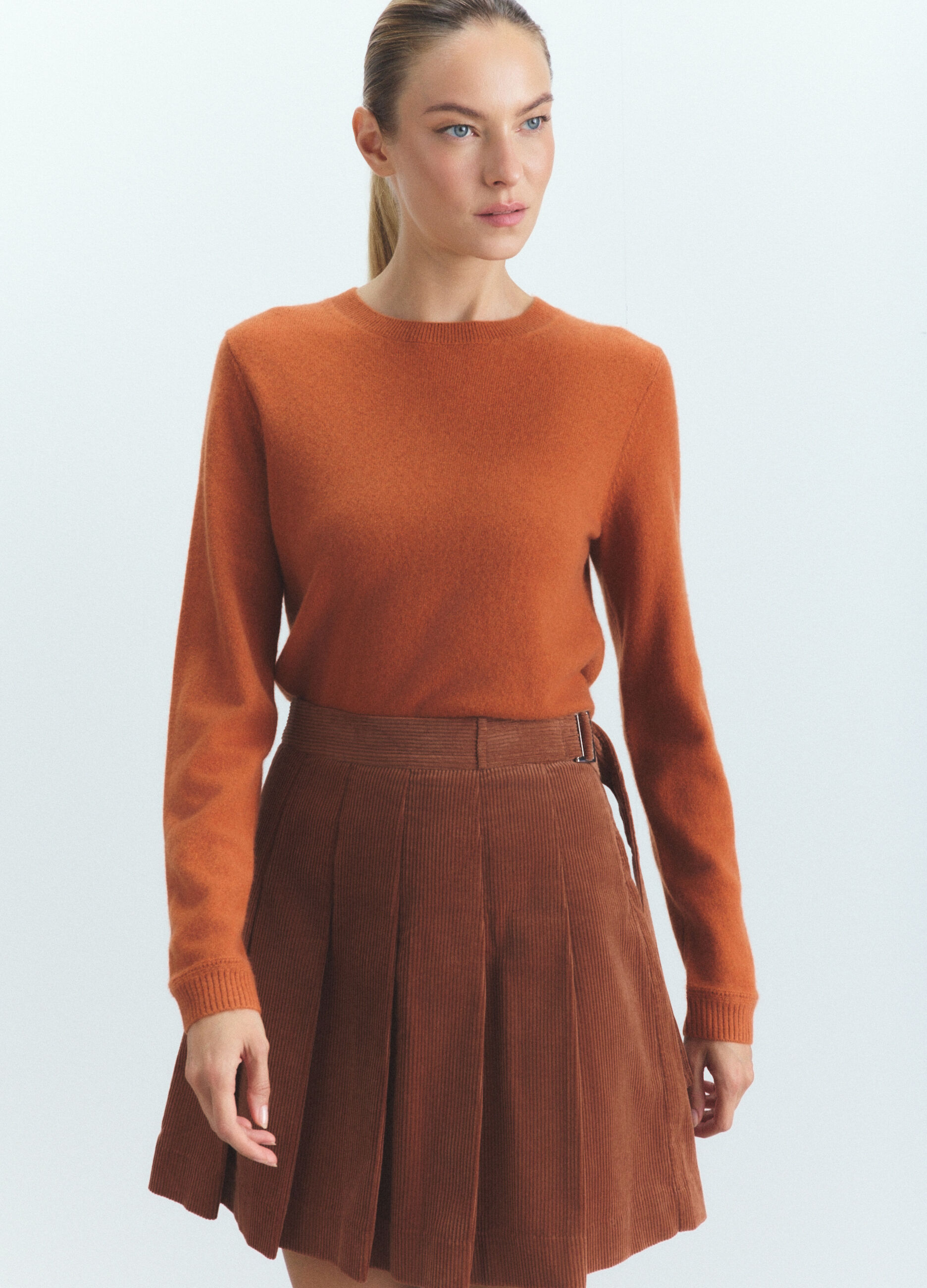Pullover girocollo in puro cashmere donna_1