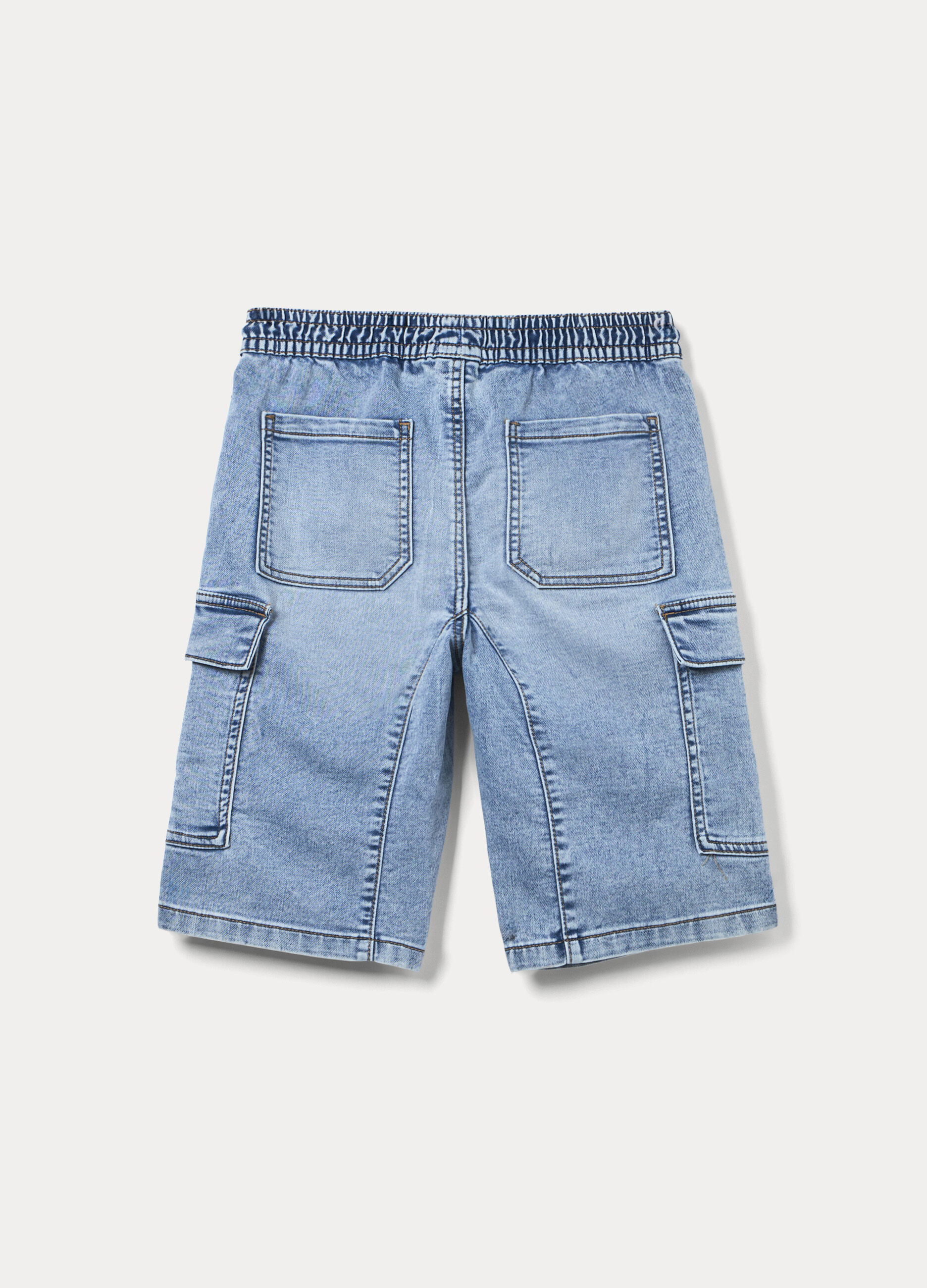 Shorts in denim misto cotone ragazzo_1
