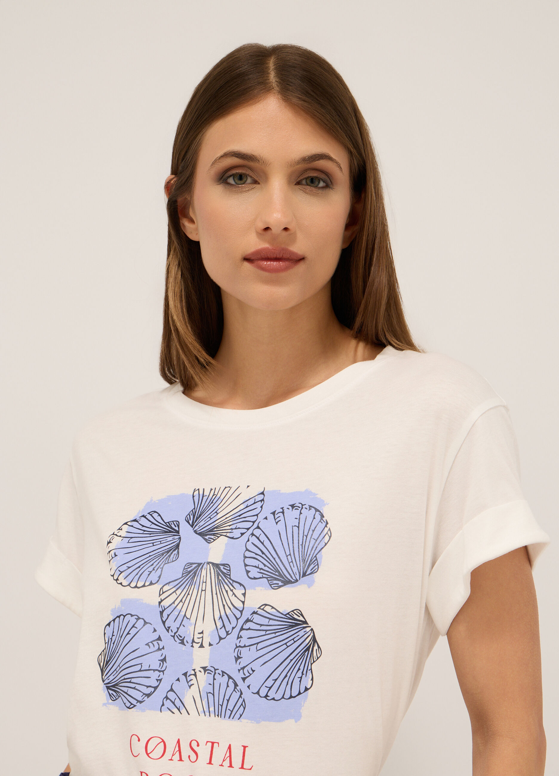 T-shirt in jersey di puro cotone donna_2