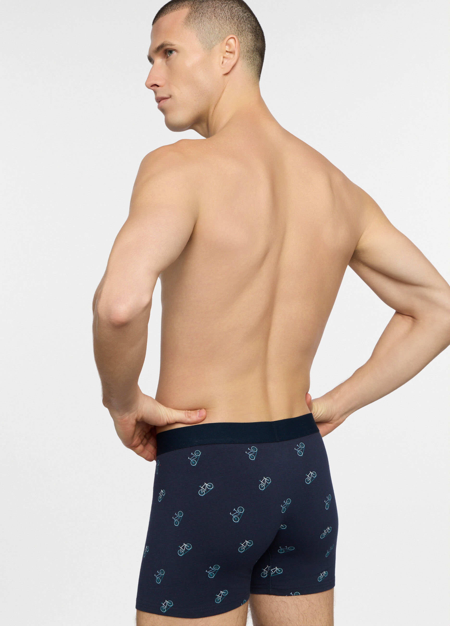 Boxer lunghi in jersey con stampa bici uomo_2