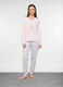 Set pigiama lungo in jersey di cotone misto viscosa donna_0
