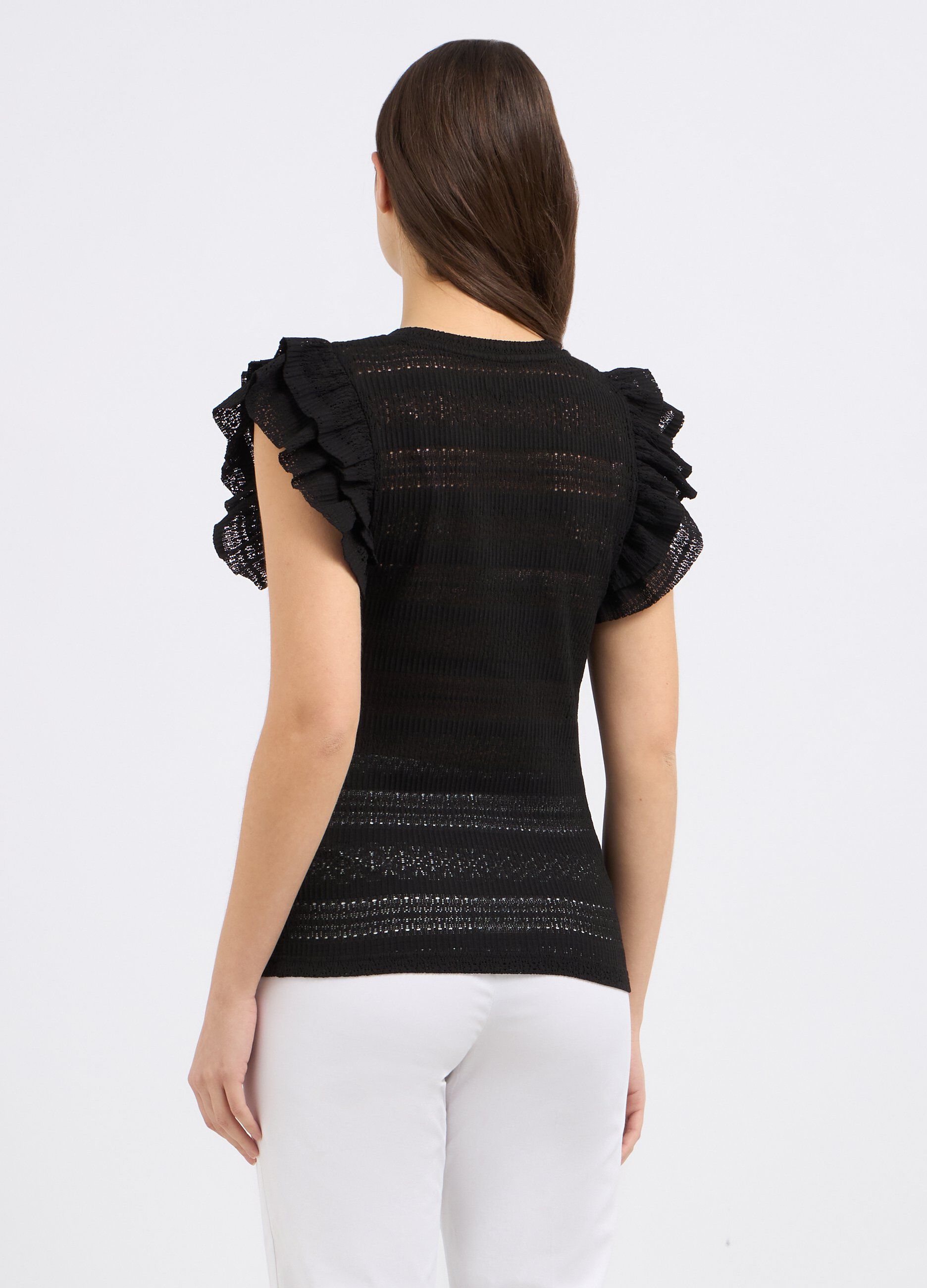 Top in tricot con maniche ad aletta donna_1