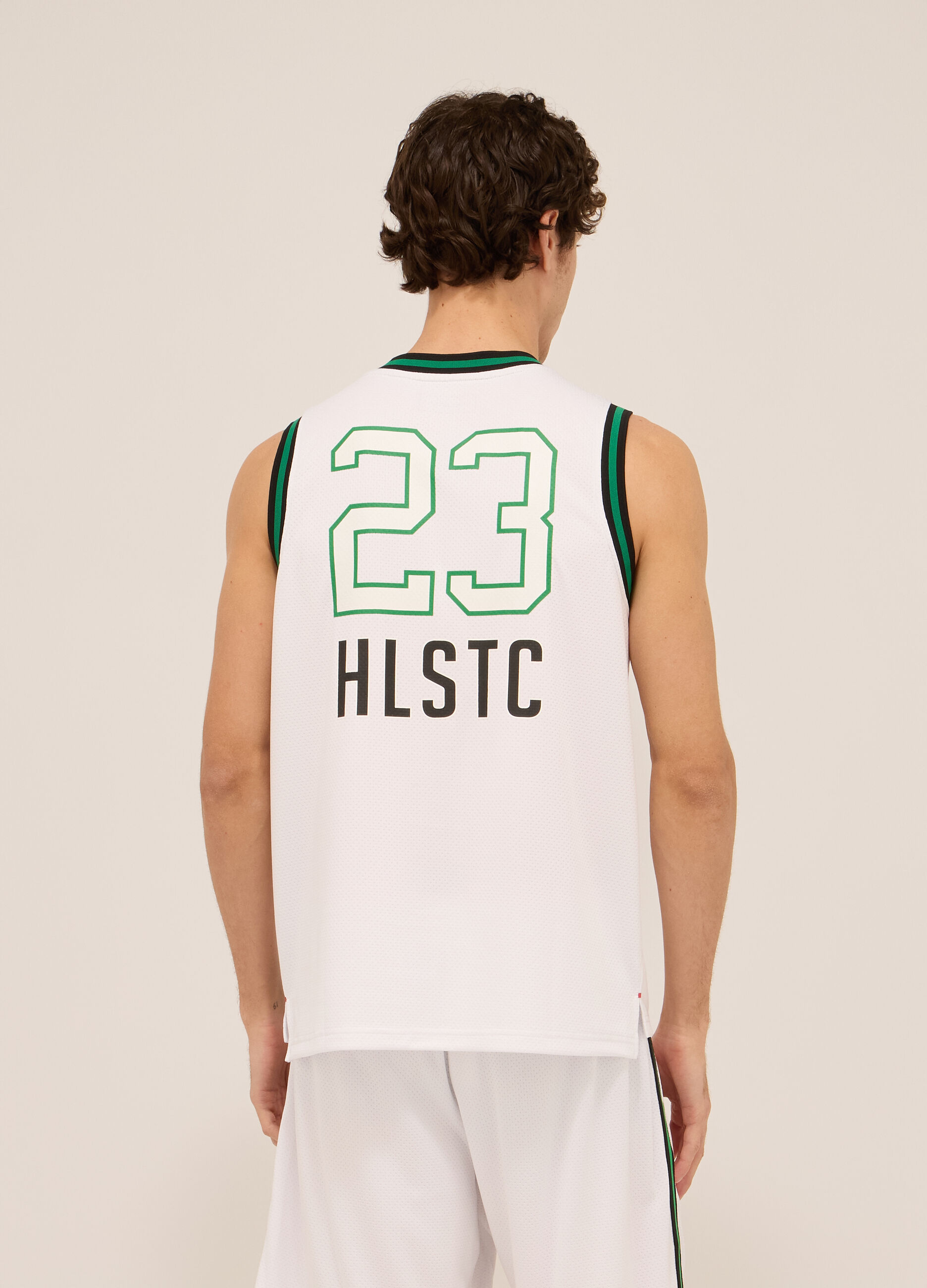 Canottiera sportiva con stampa stile basket uomo