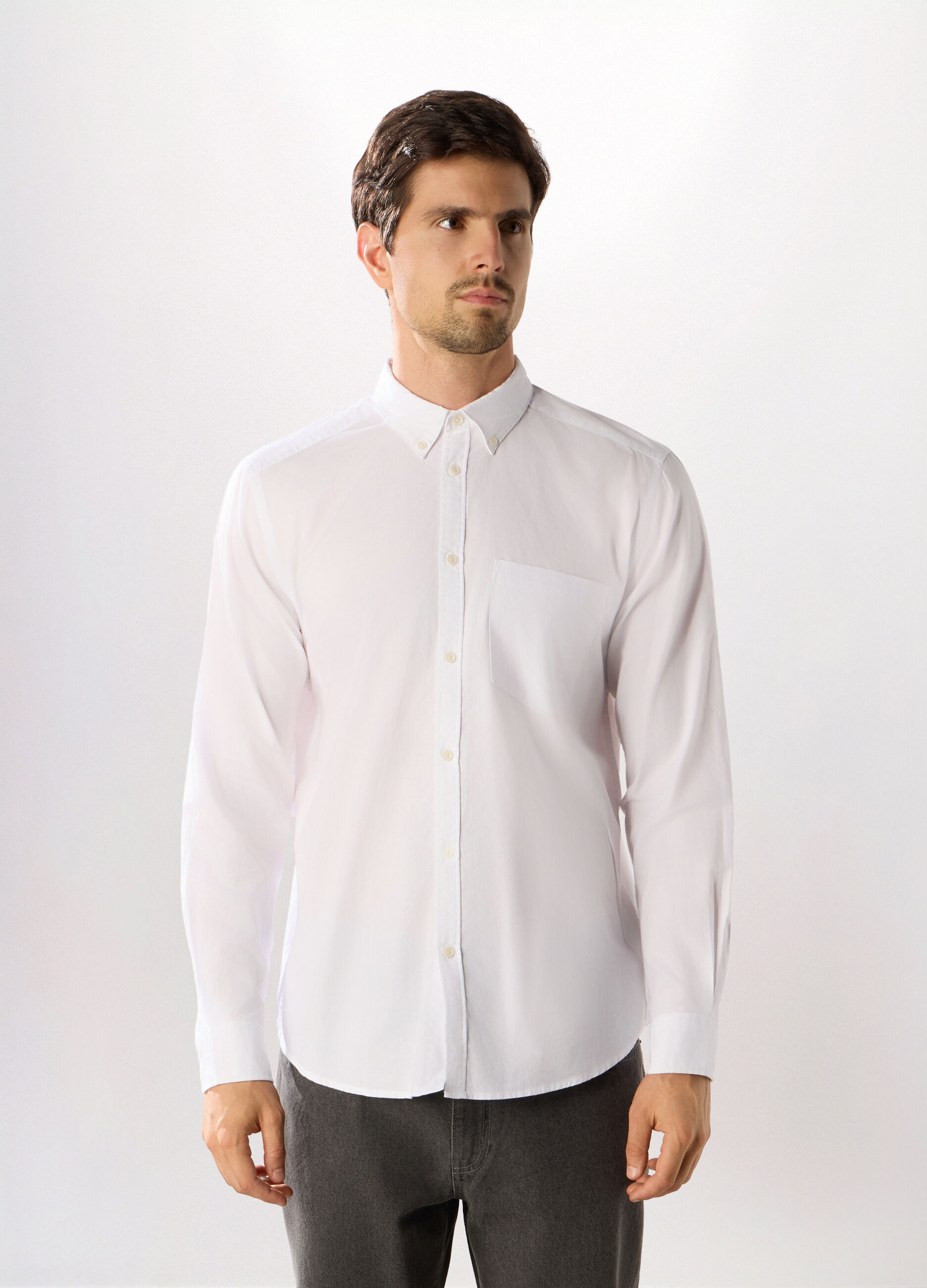 Camicia regular button-down in cotone Oxford uomo