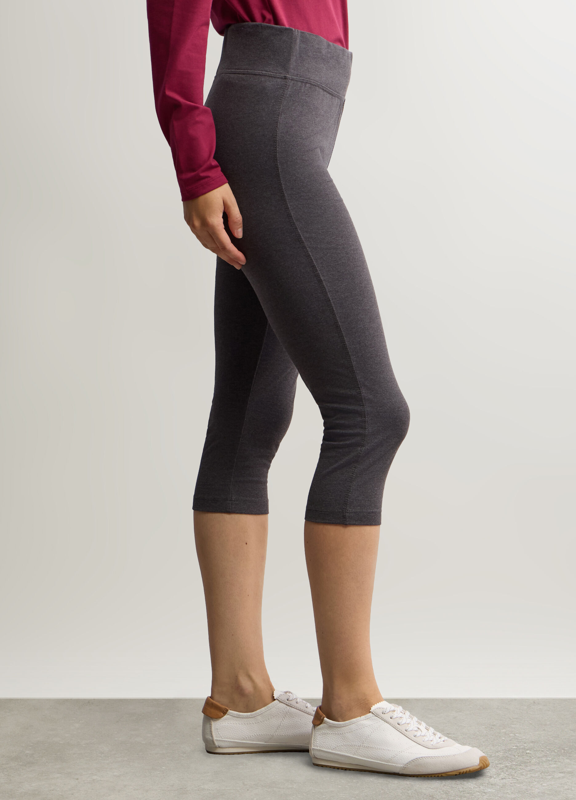 Leggings Capri Slim Fit in jersey di cotone stretch donna_1