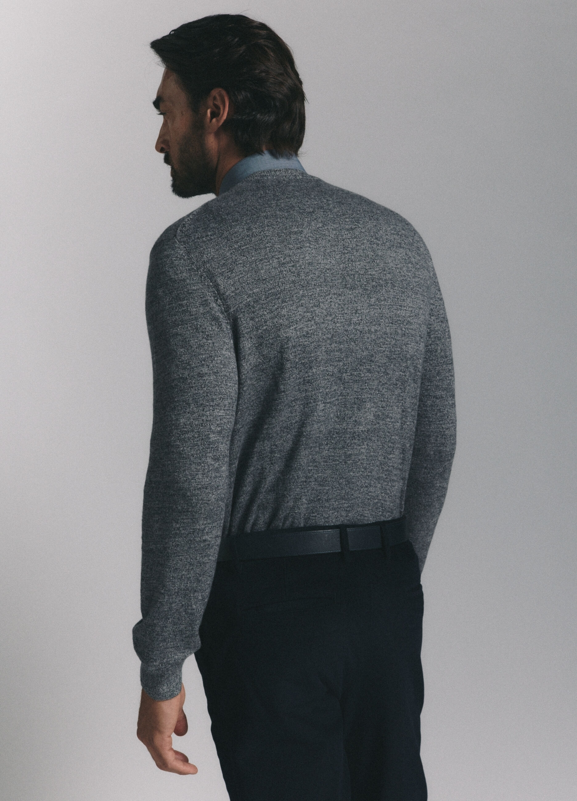 Maglione girocollo in filato m&eacute;lange uomo_3