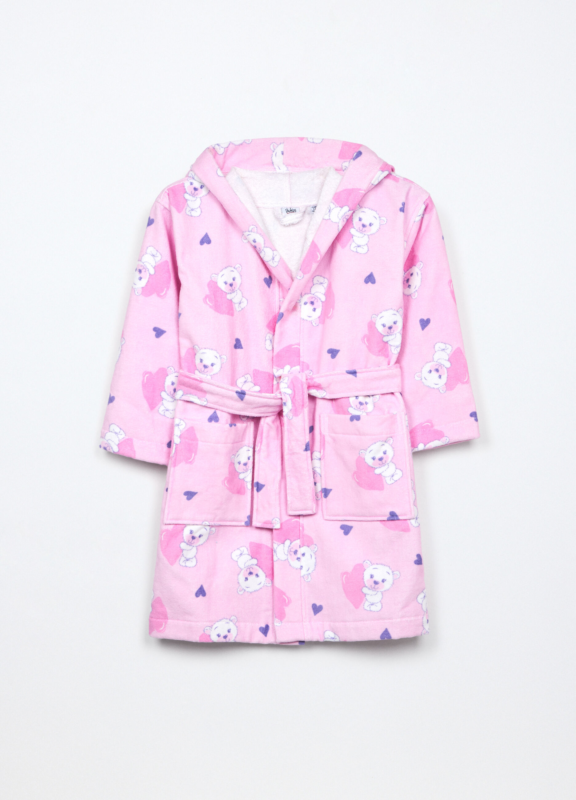 Vestaglia in puro cotone velour bambina
