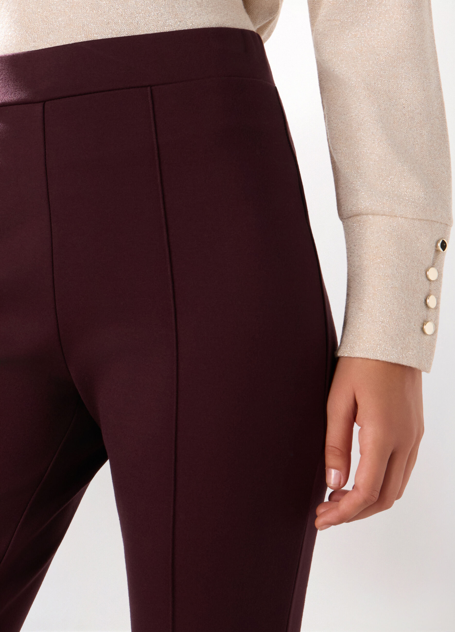 Pantaloni lunghi in punto Milano donna_2