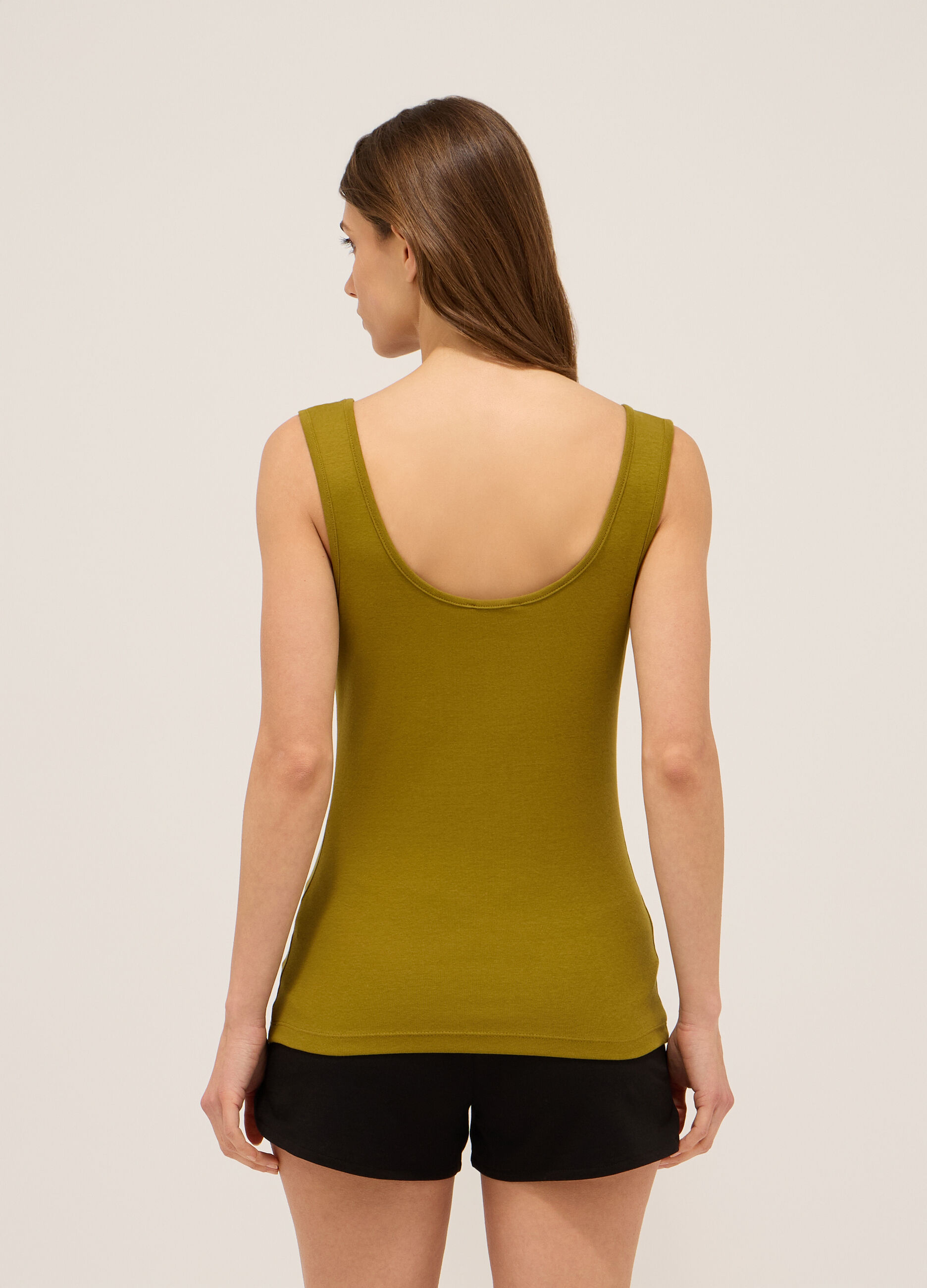 Canotta in cotone stretch donna_1