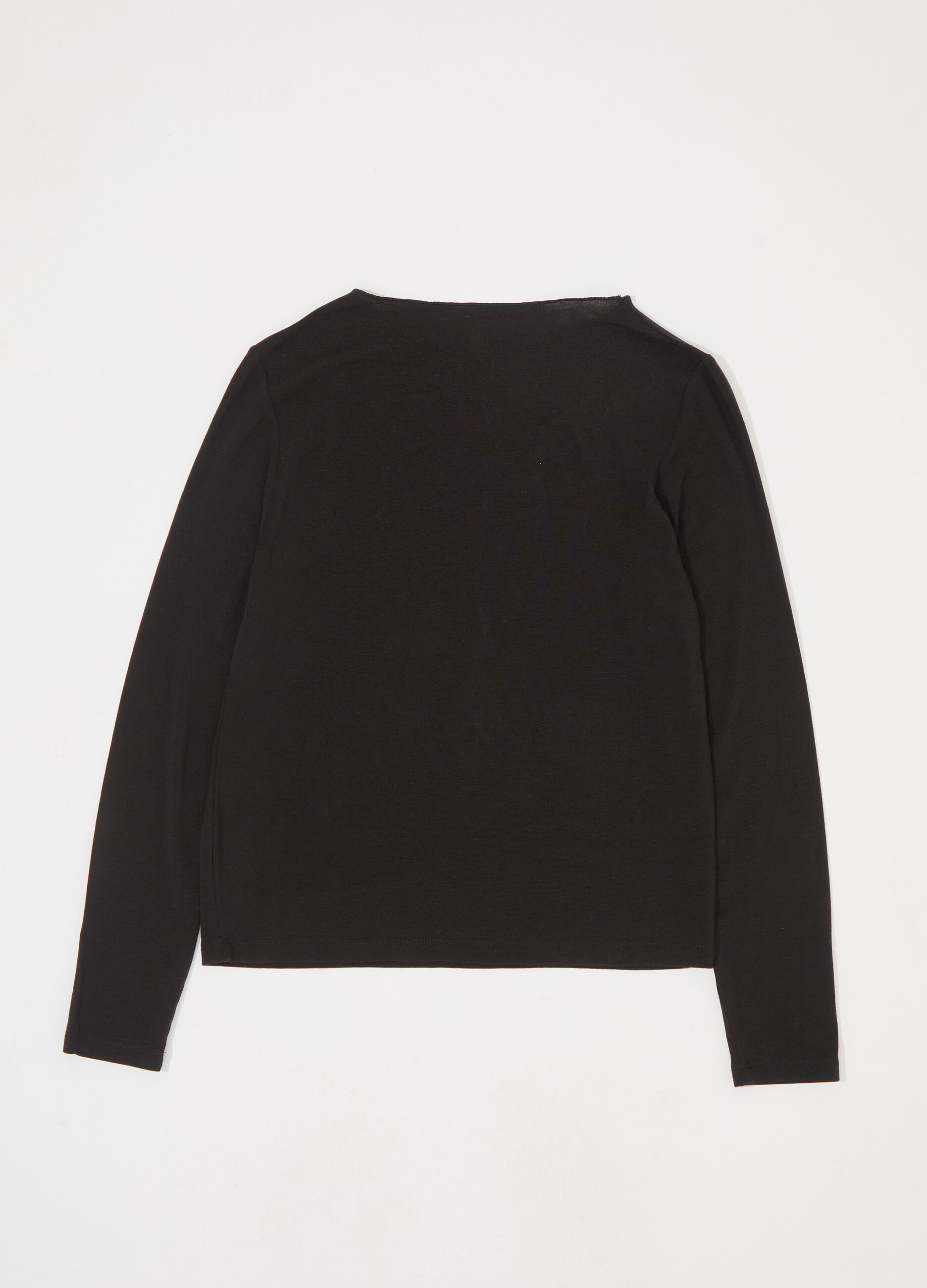 T-shirt a manica lunga in misto lana donna_5