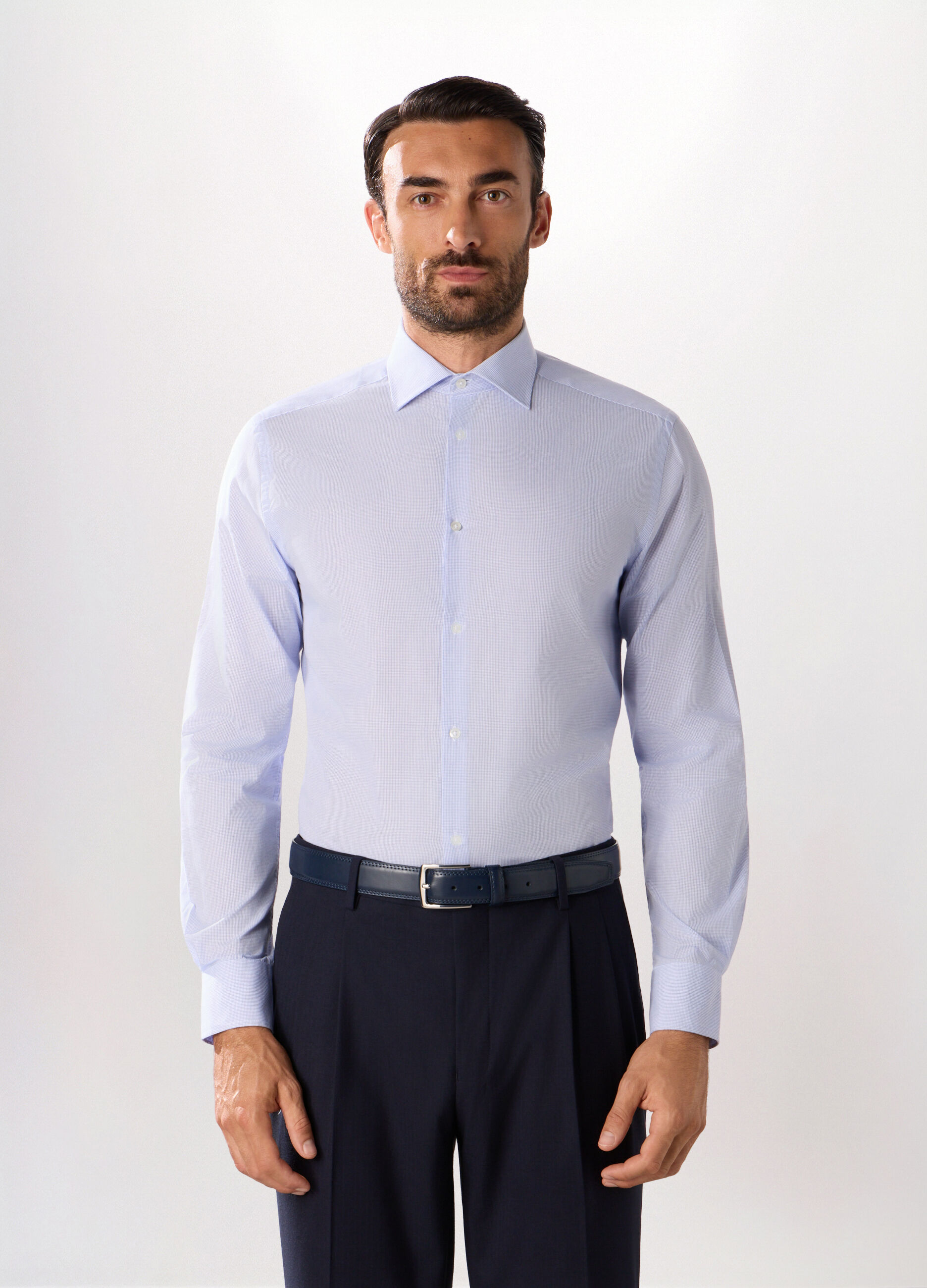 Camicia regular fit in misto cotone con stampa uomo_0