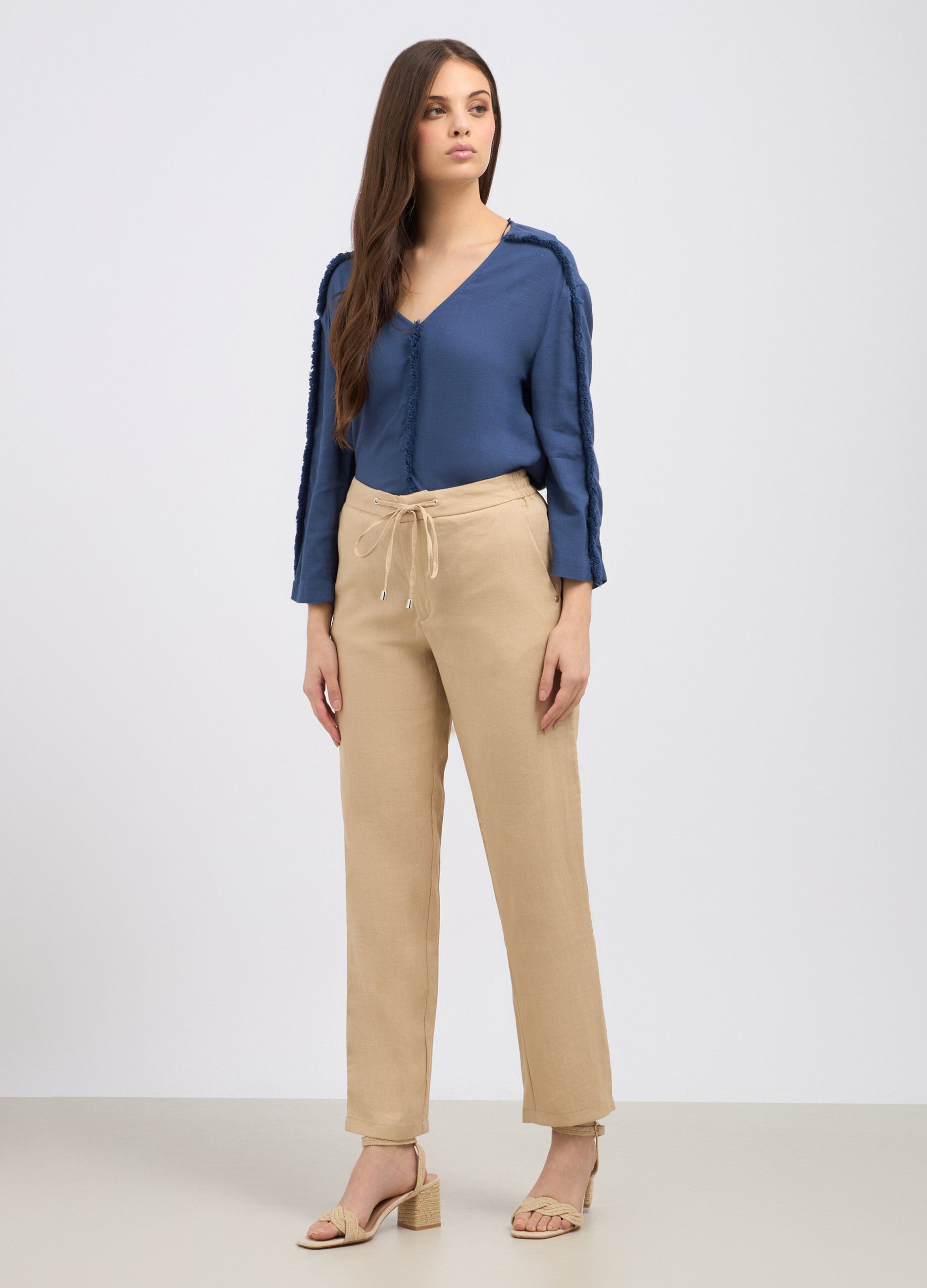 Pantaloni in puro lino donna_0