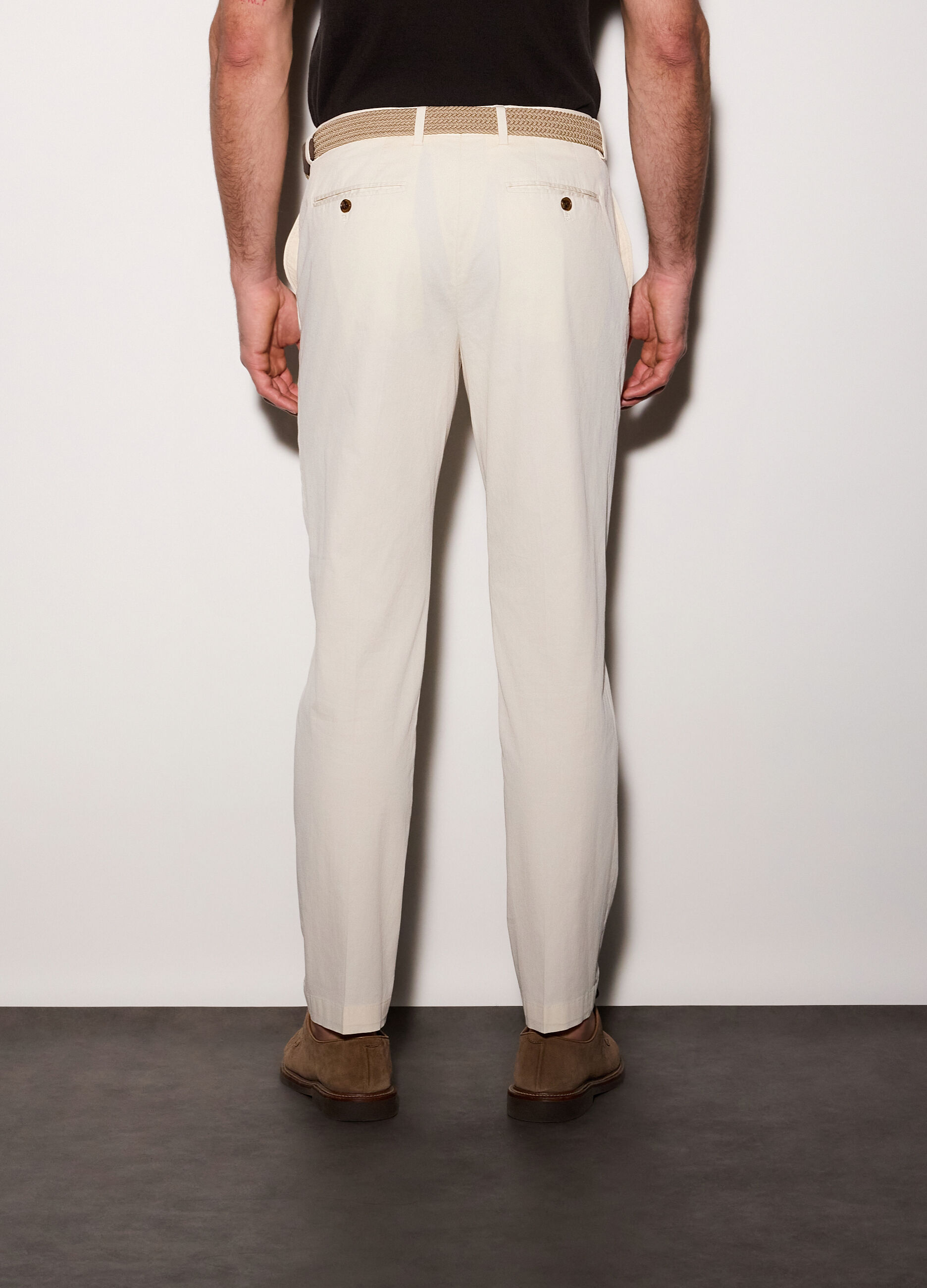 Pantalone chino slim fit in cotone stretch uomo_1