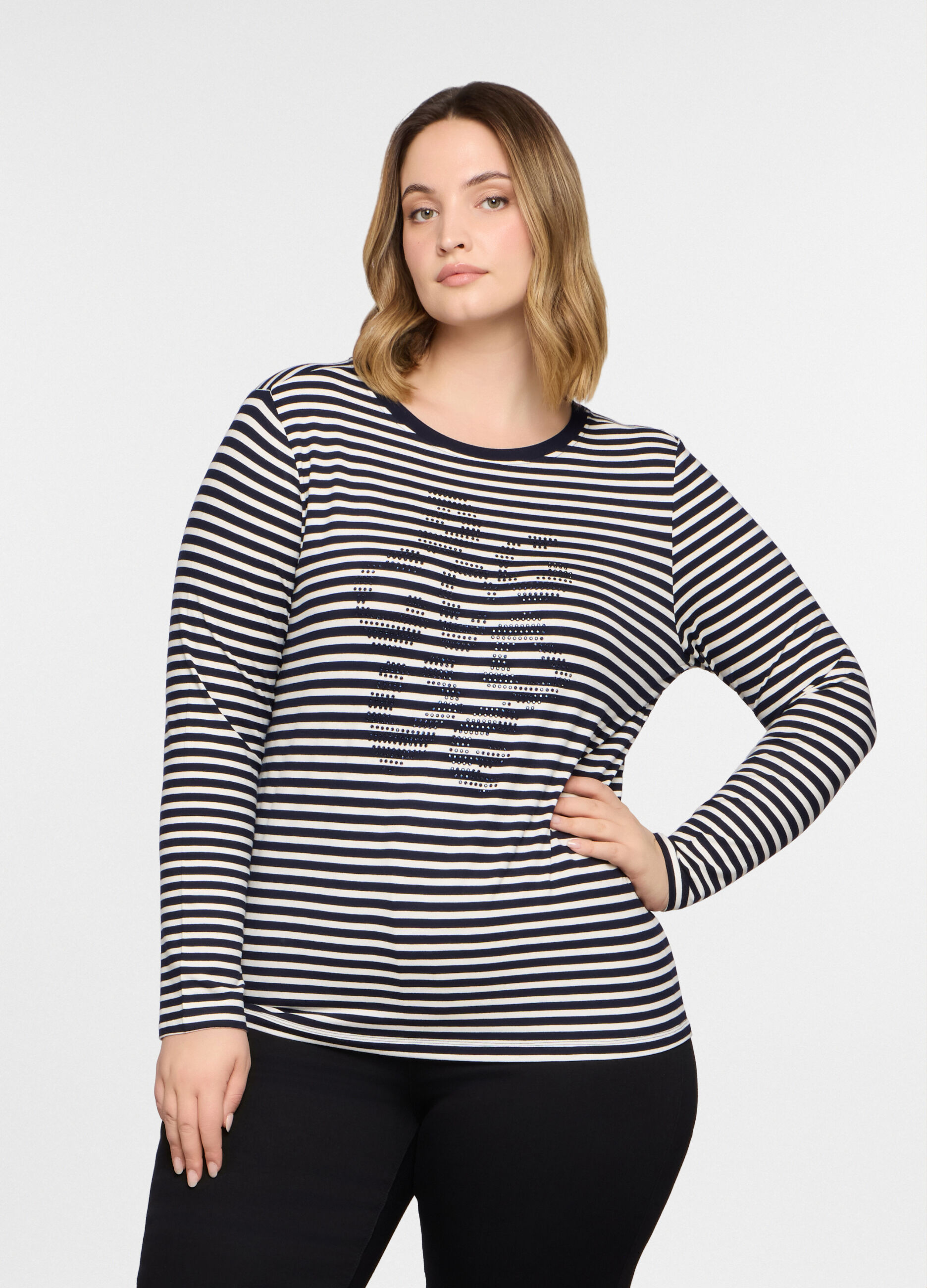 T-shirt girocollo stretch donna curvy_0