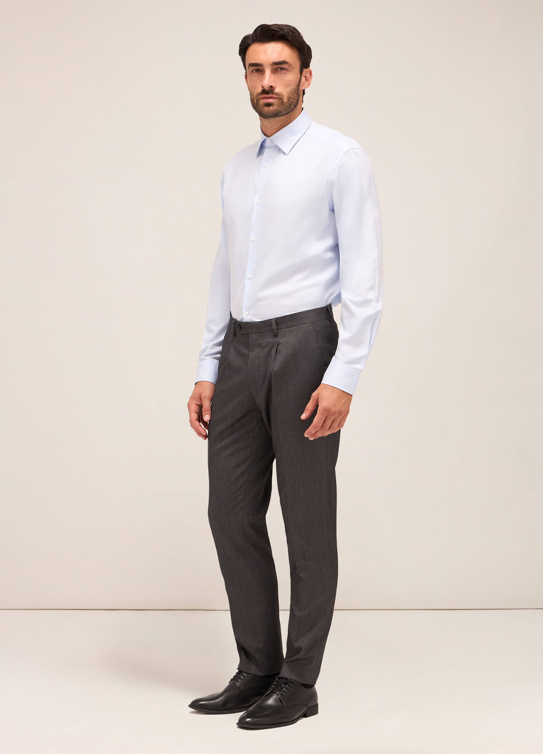 Pantalone slim fit in tessuto stretch uomo_0