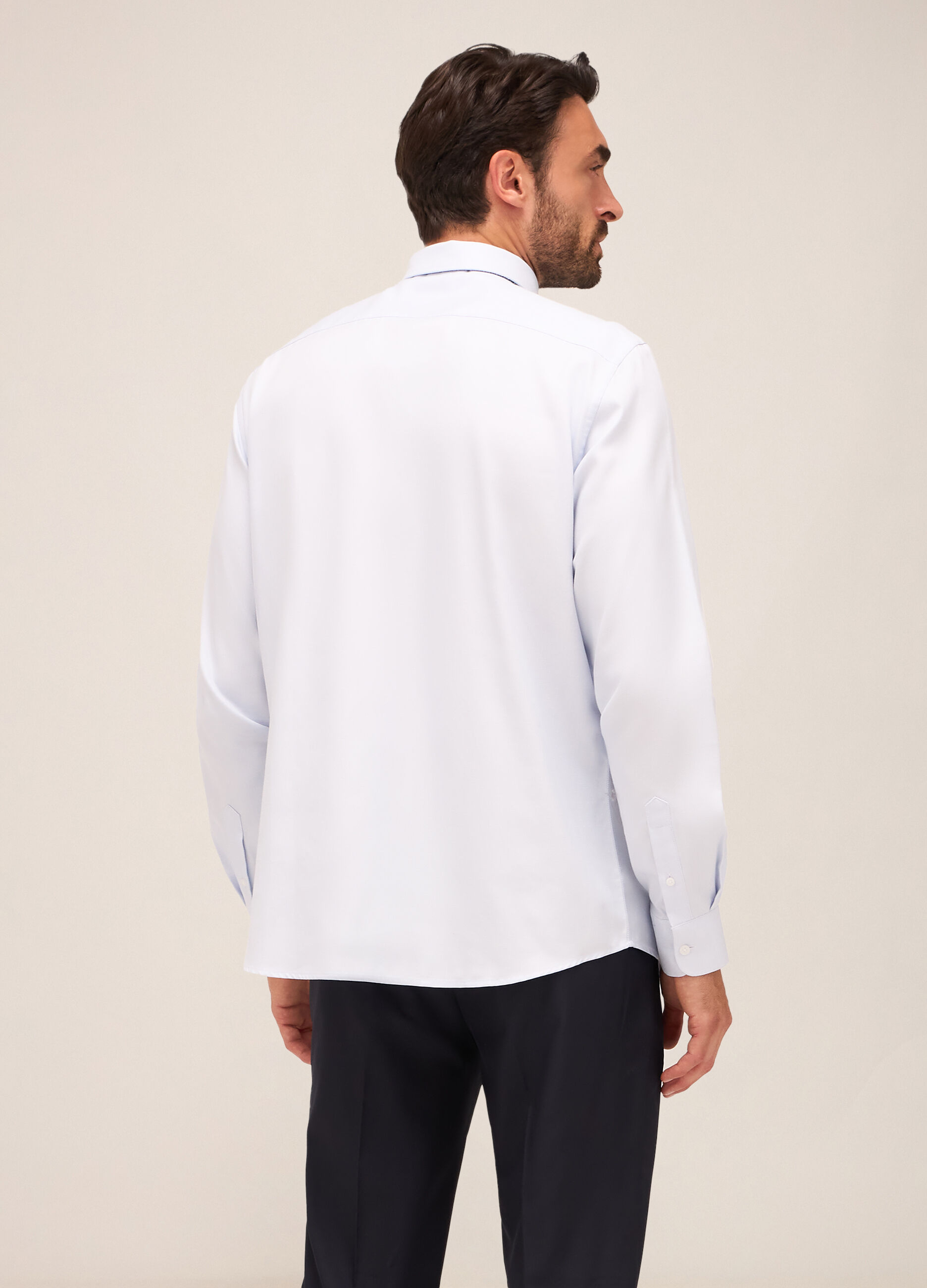 Camicia regular fit colletto francese in cotone uomo_1