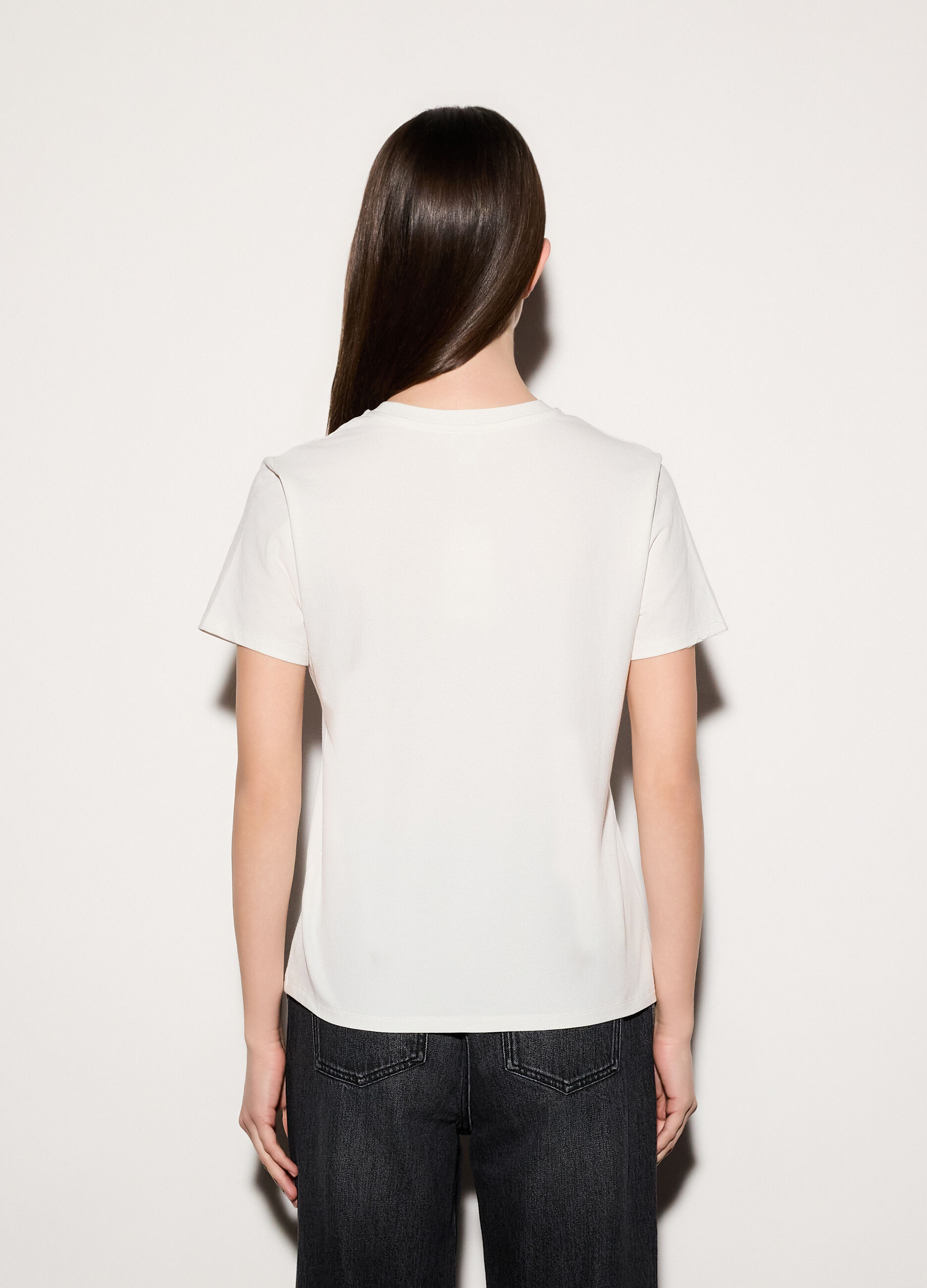 T-shirt girocollo stretch donna_2