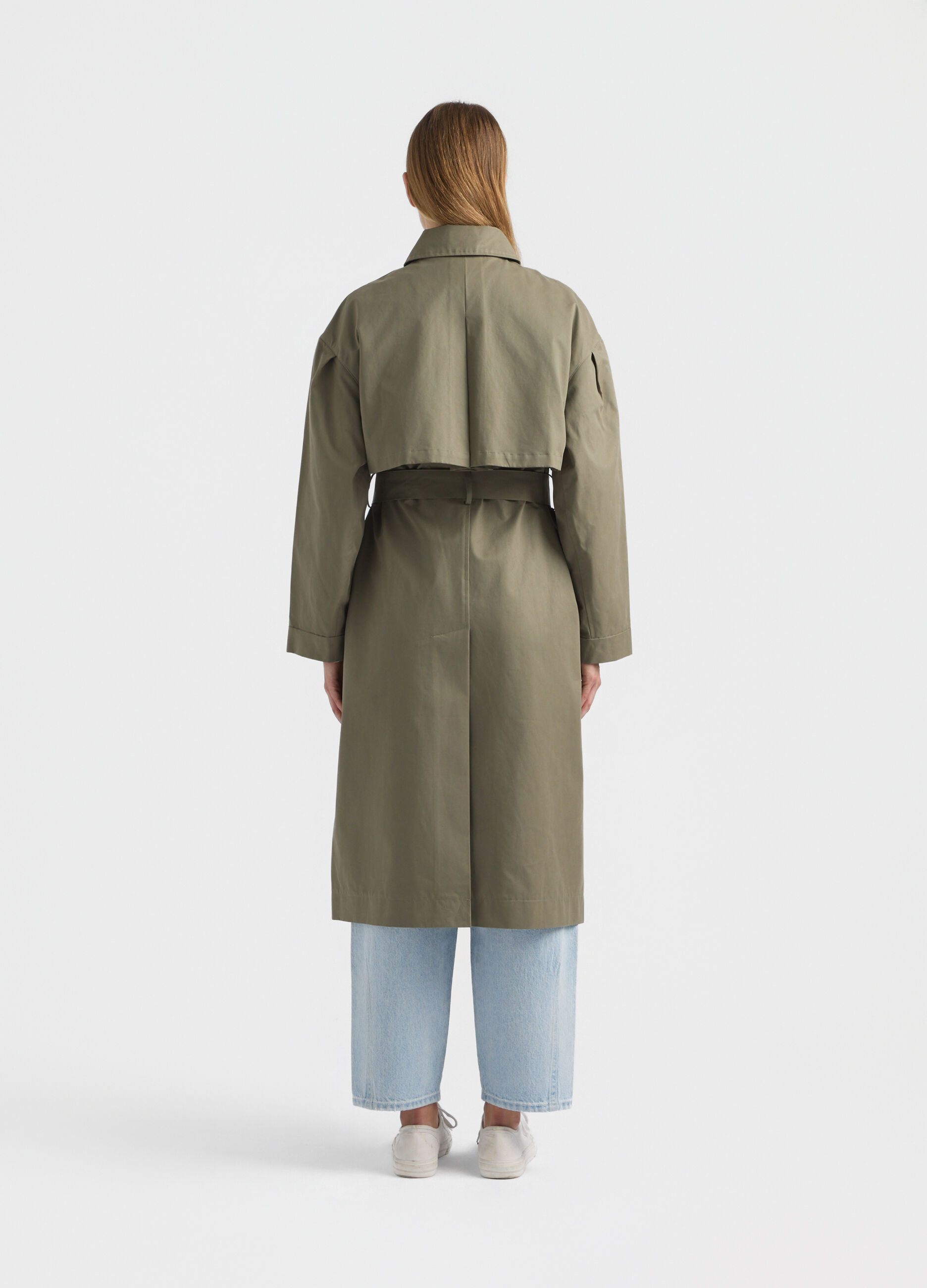 Trench lungo misto cotone donna_2