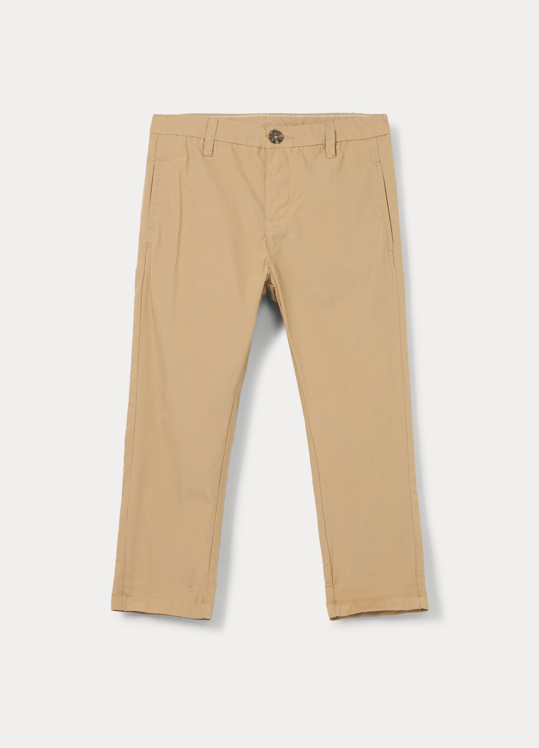 Pantaloni chino regular fit in puro cotone bambino_0