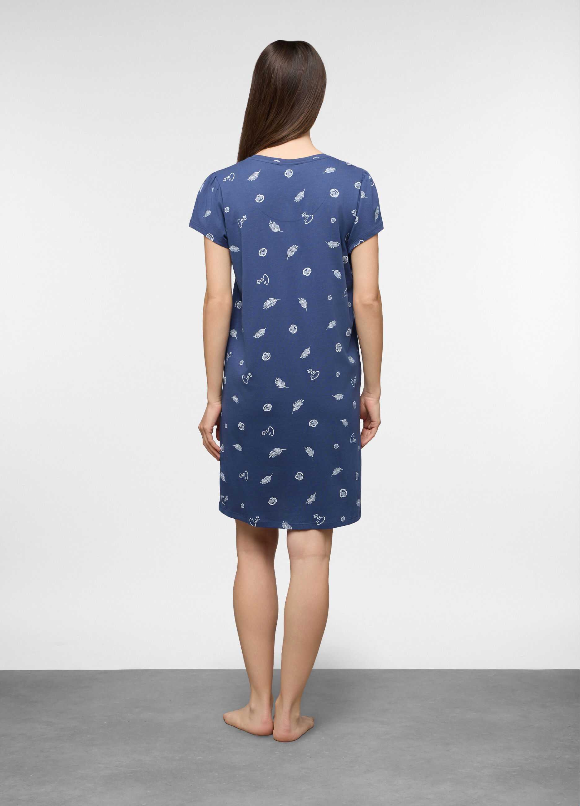 Camicia da notte corta in jersey di puro cotone donna_1