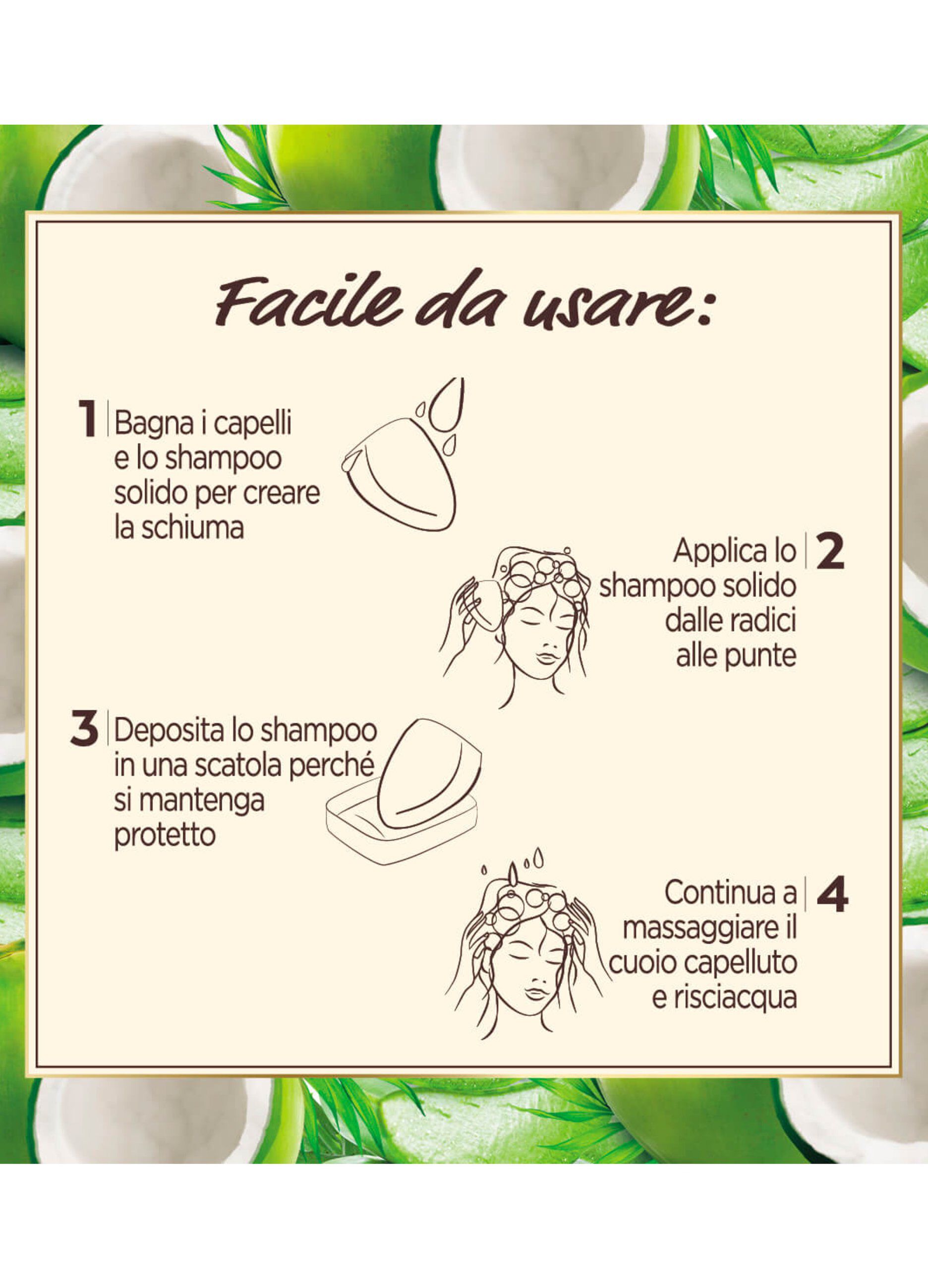 Garnier Ultra Dolce Shampoo Solido Cocco e Aloe vera, Per capelli da normali a grassi, Con packaging 100% ecologico plastic-free, 60 gr._5