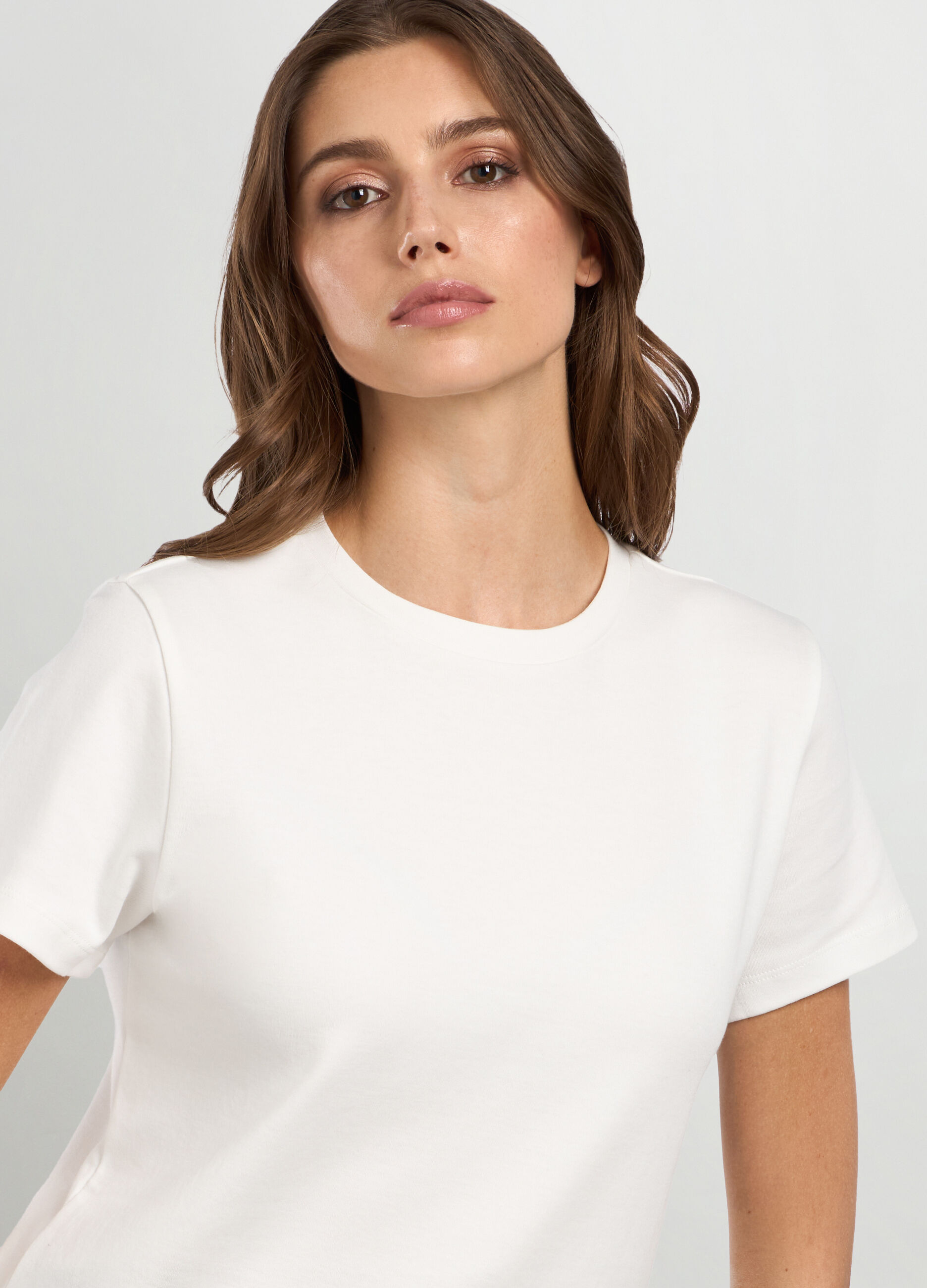 T-shirt in interlock di puro cotone donna_2