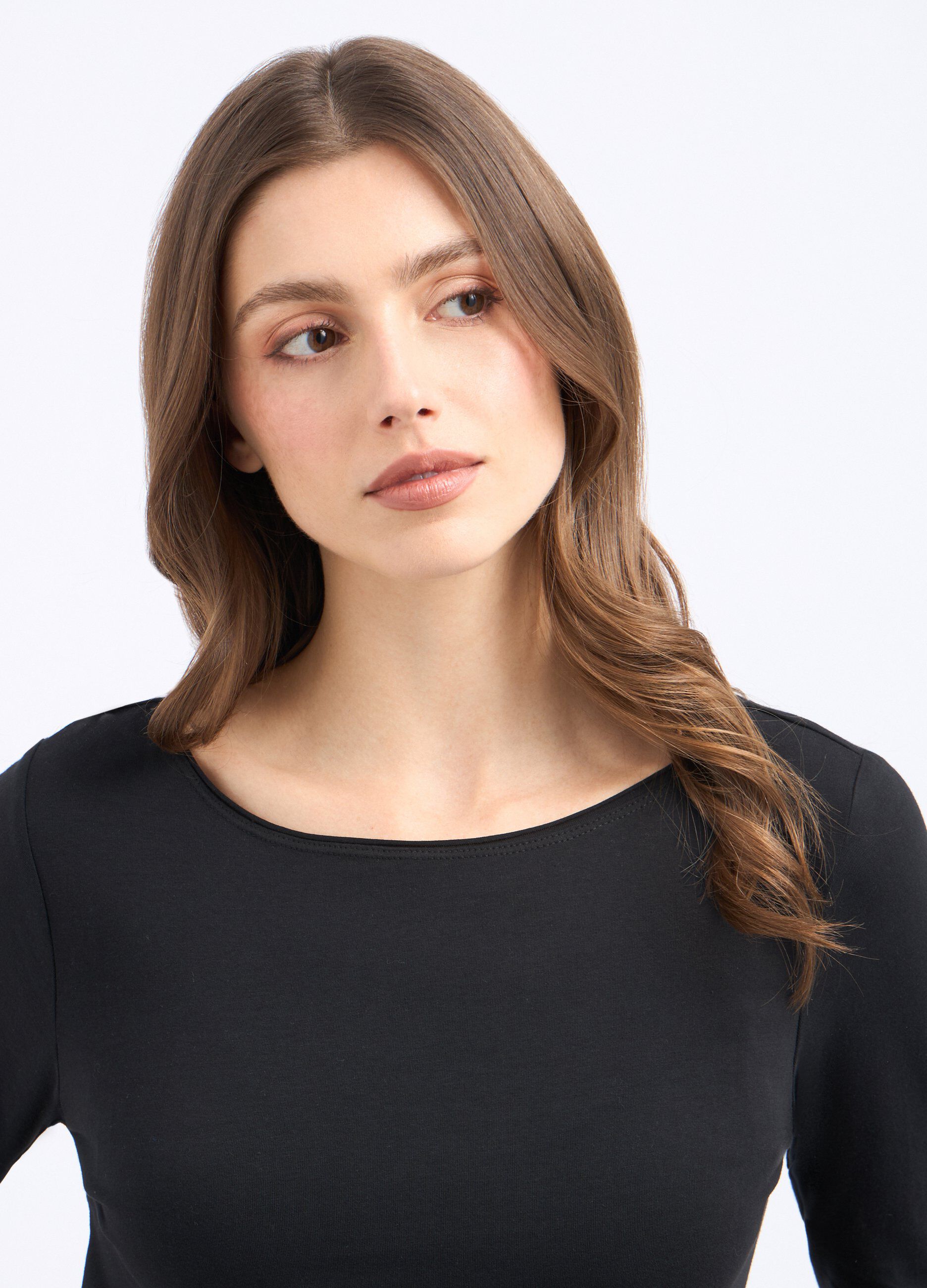 T-shirt in cotone stretch donna_2