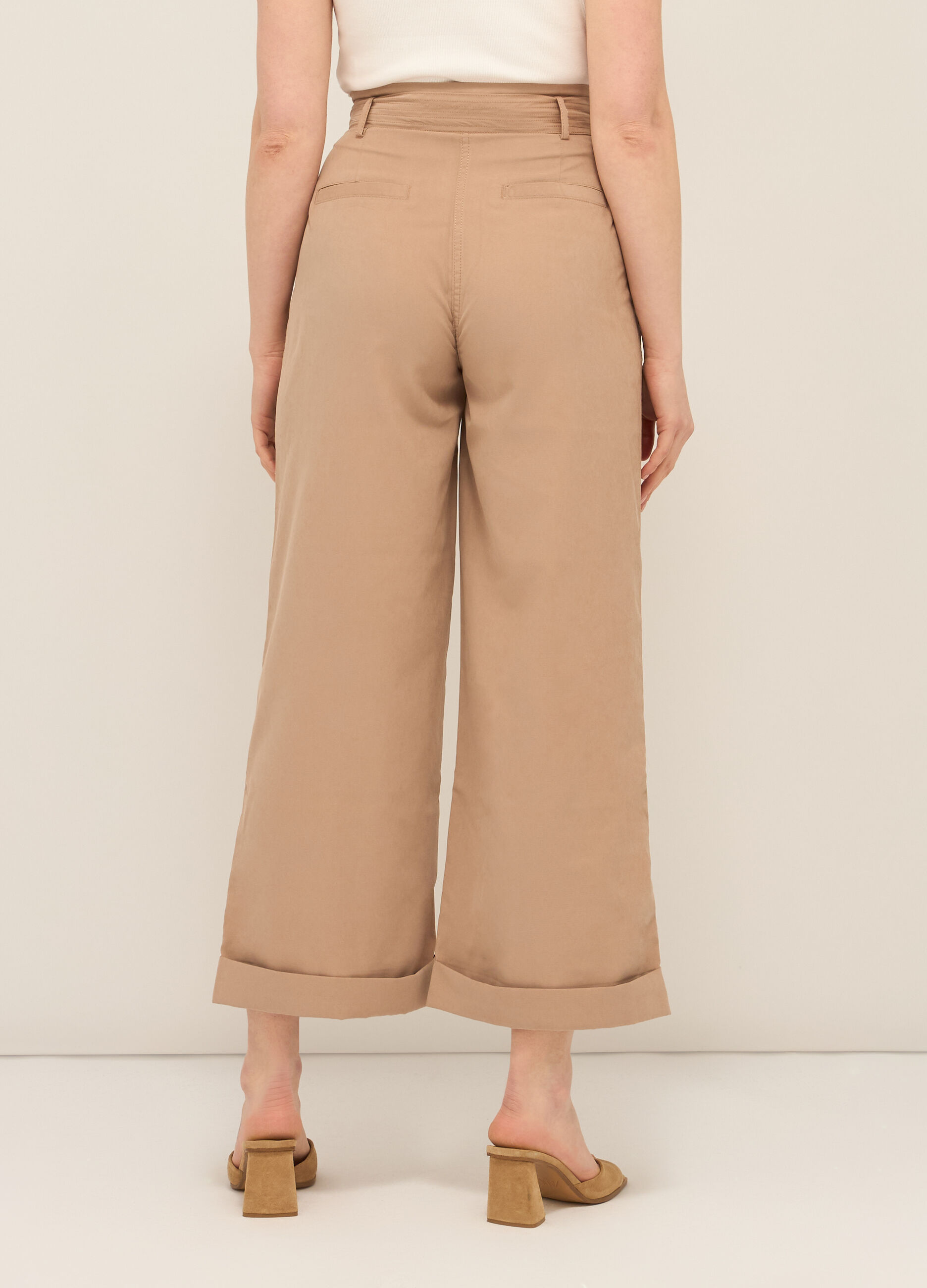 Pantaloni in twill stretch donna_1