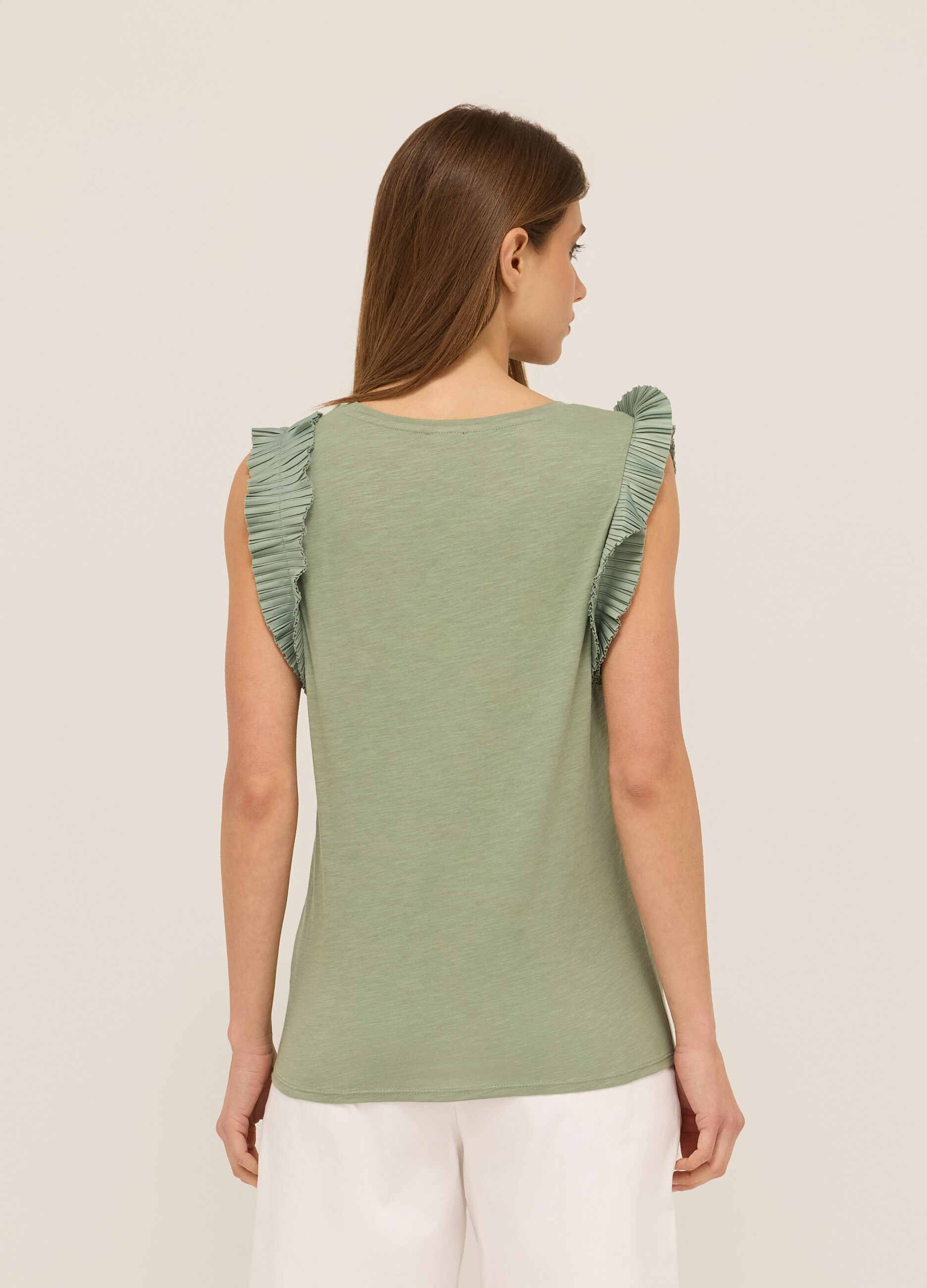 Canotta in jersey di cotone slub donna_1