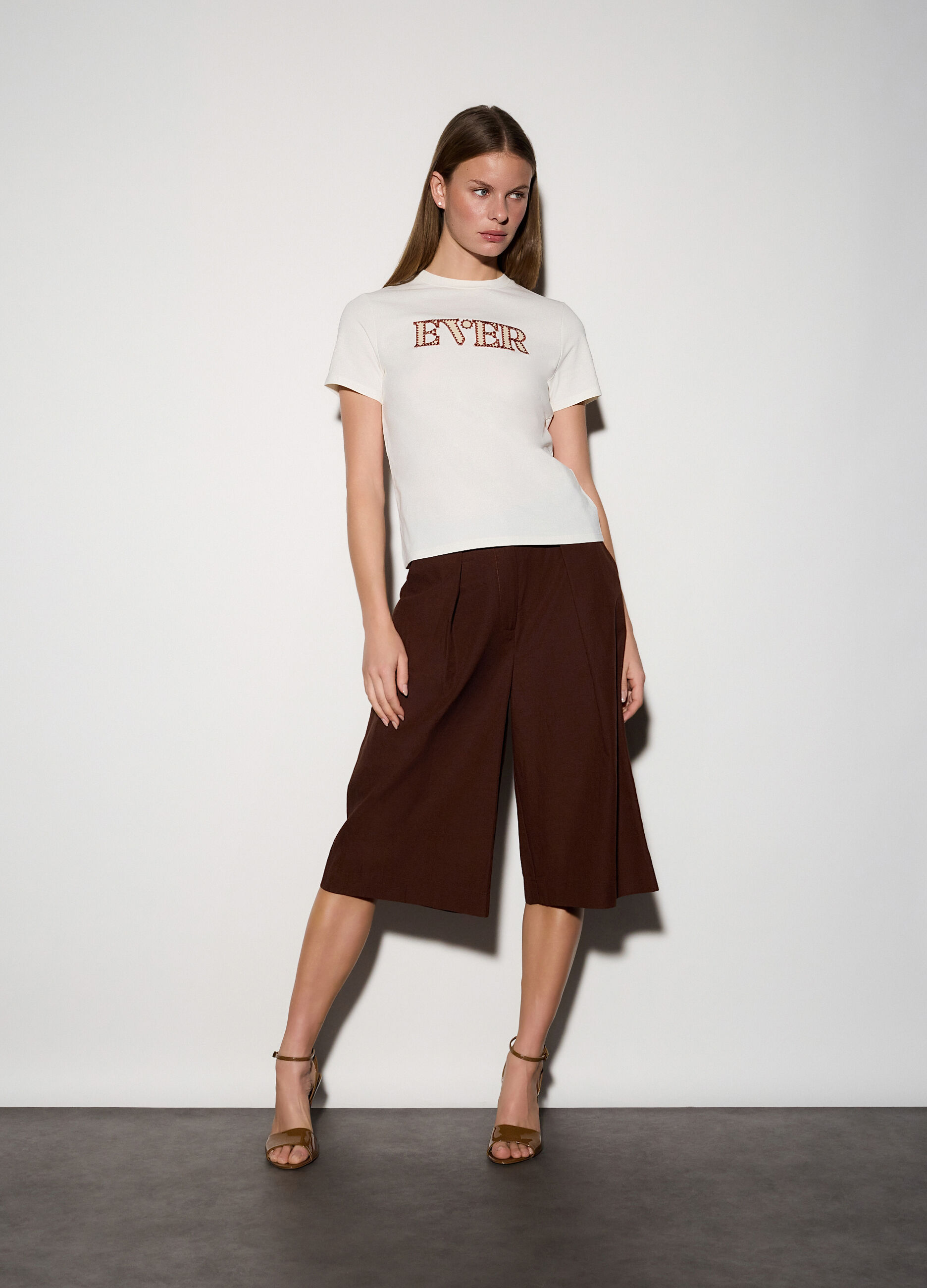 T-shirt girocollo stretch donna_0