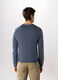 Maglione collo a V a maglia rasata uomo_1