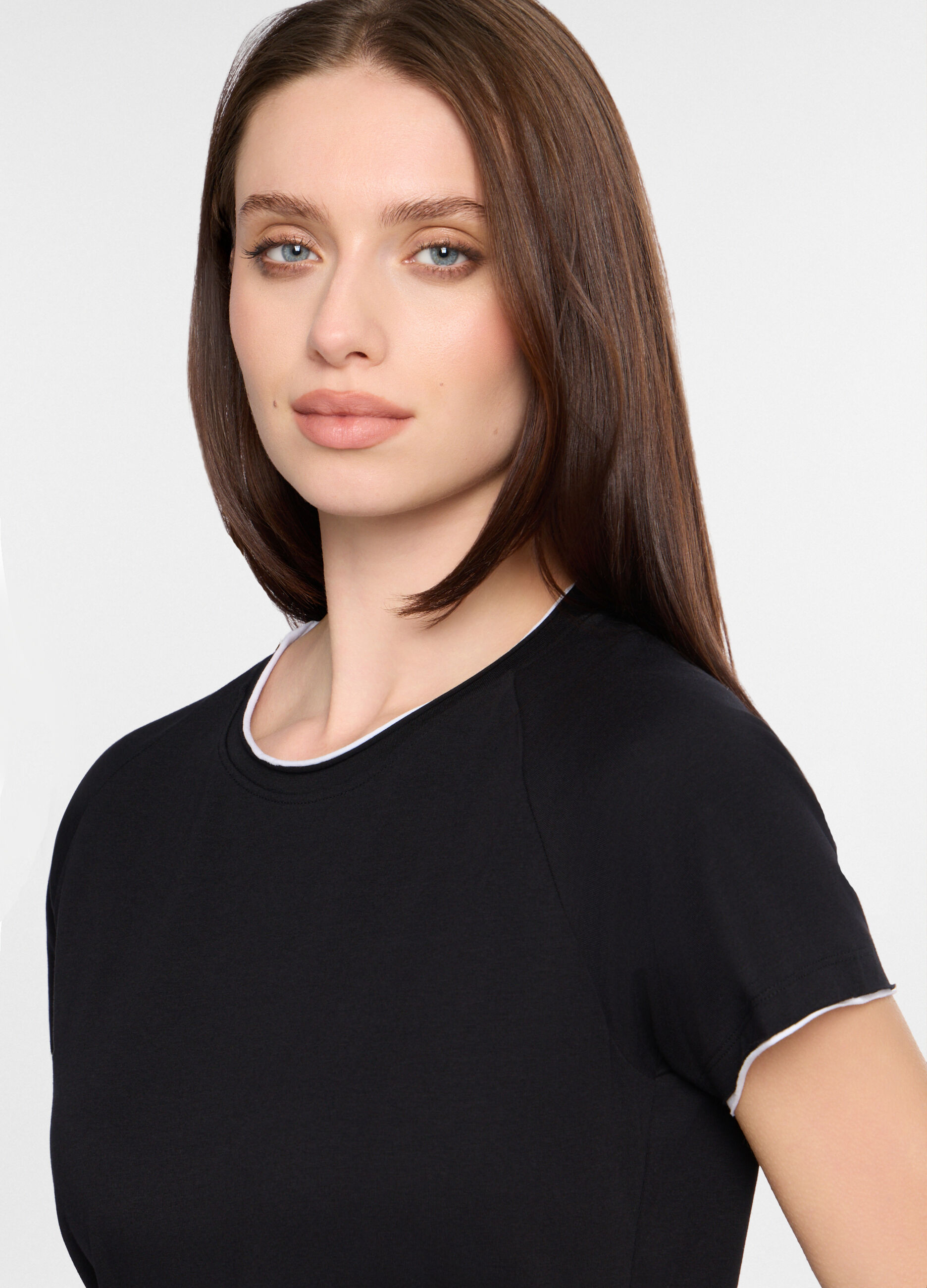 T-shirt girocollo stretch donna_2