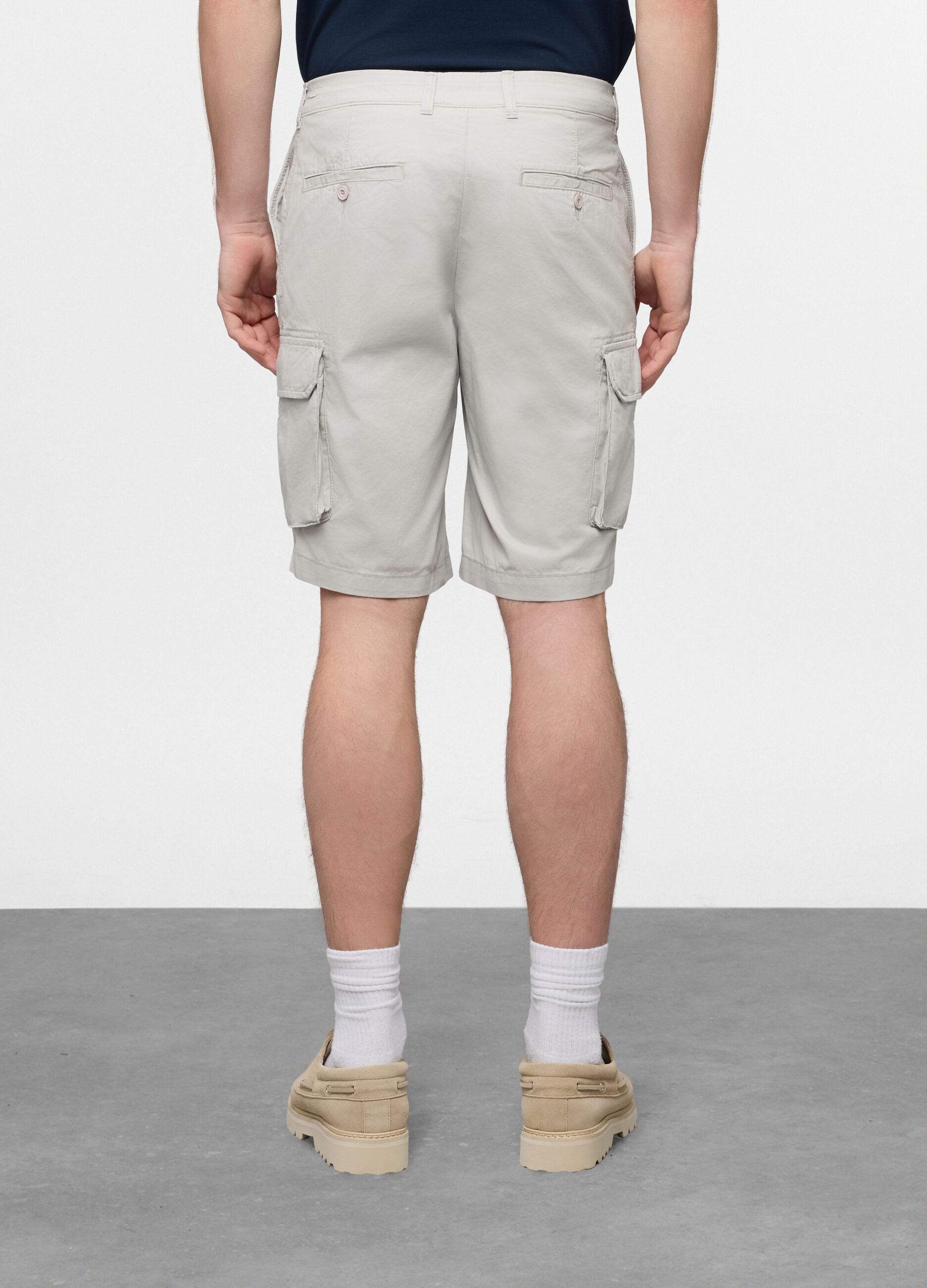 Bermuda cargo in twill di cotone uomo_1