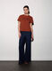 Pantaloni wide leg in denim donna_0