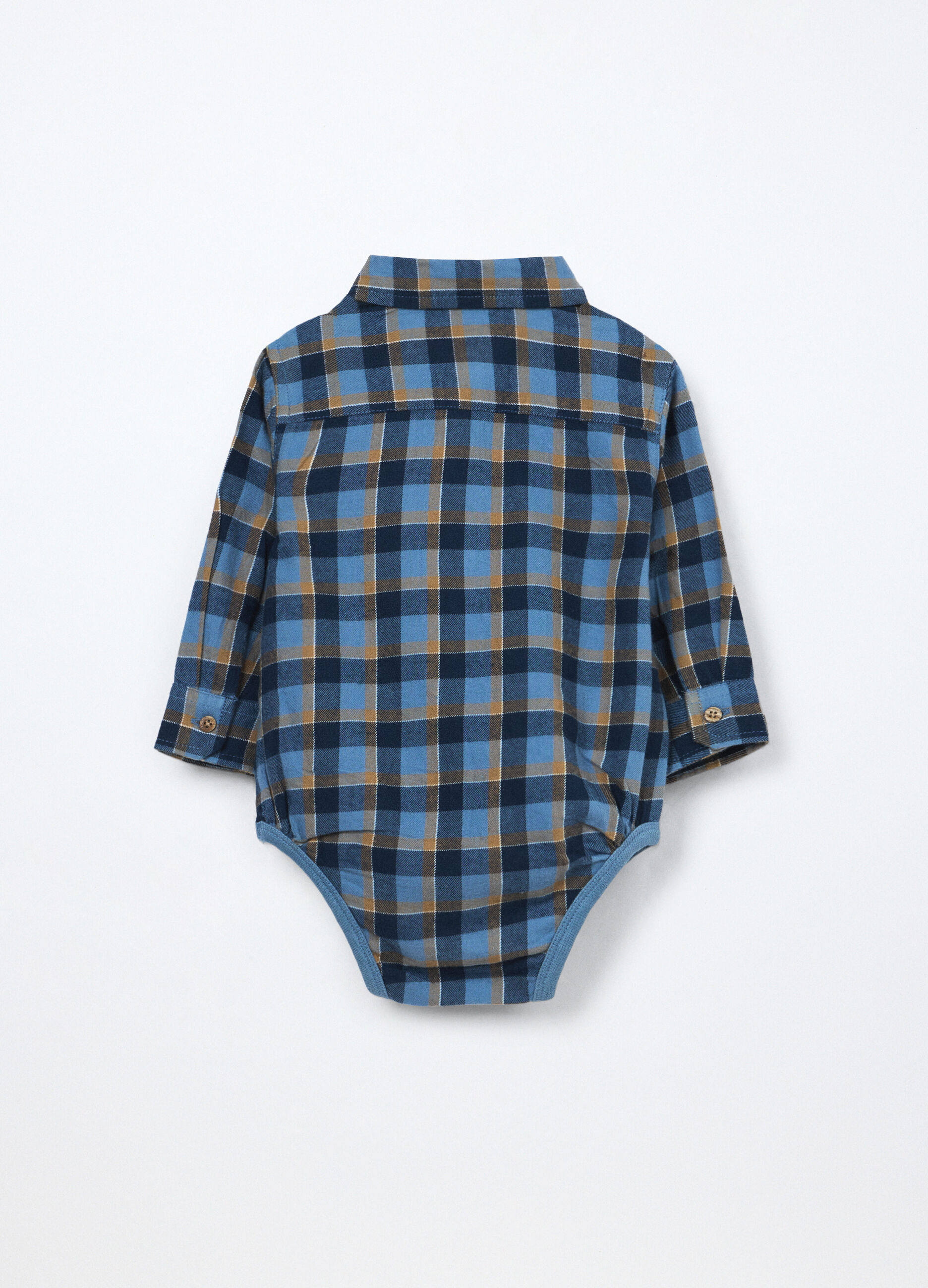 Body-camicia in flanella di puro cotone neonato_1