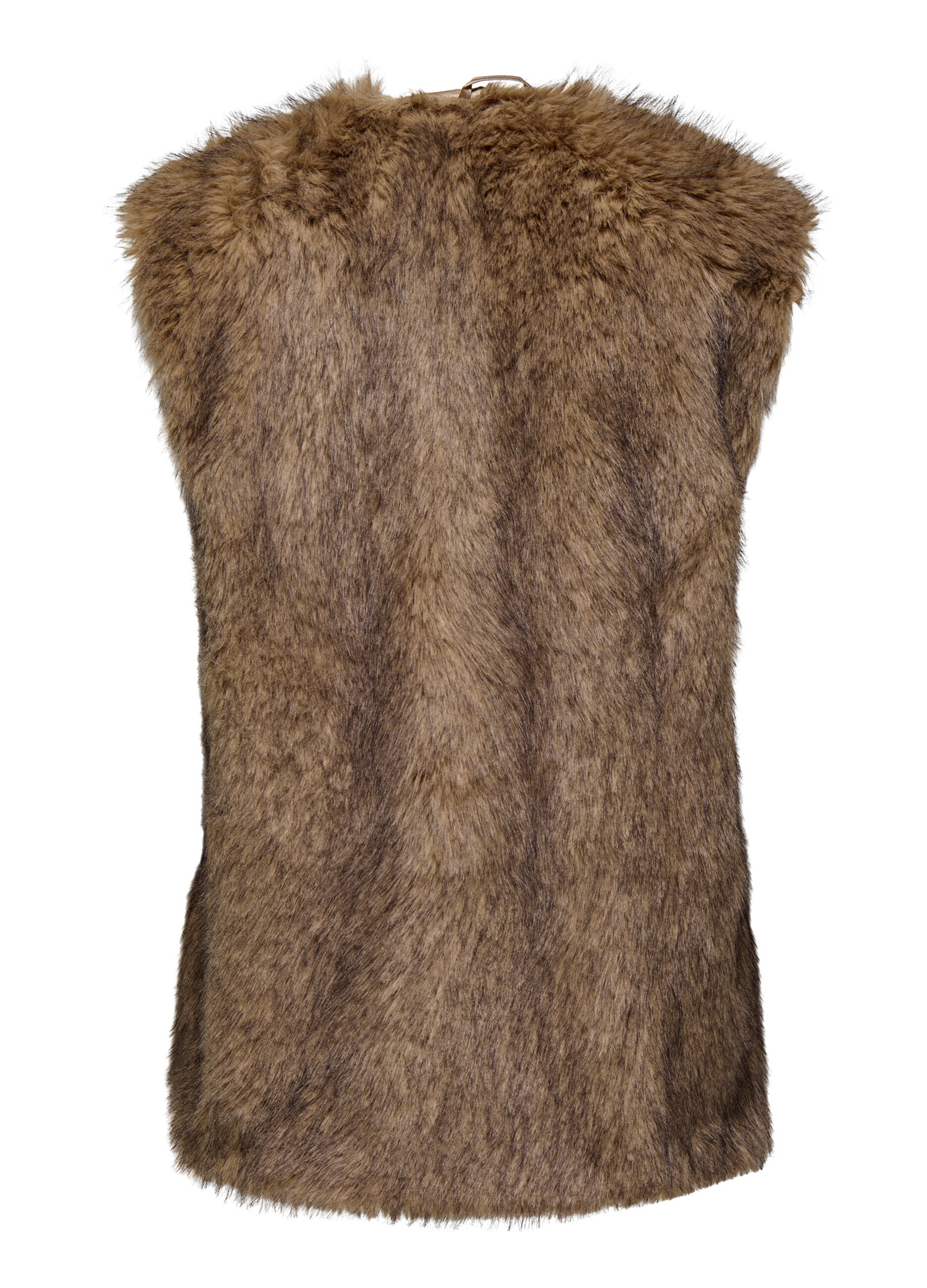 Cappotto smanicato in eco fur donna_6
