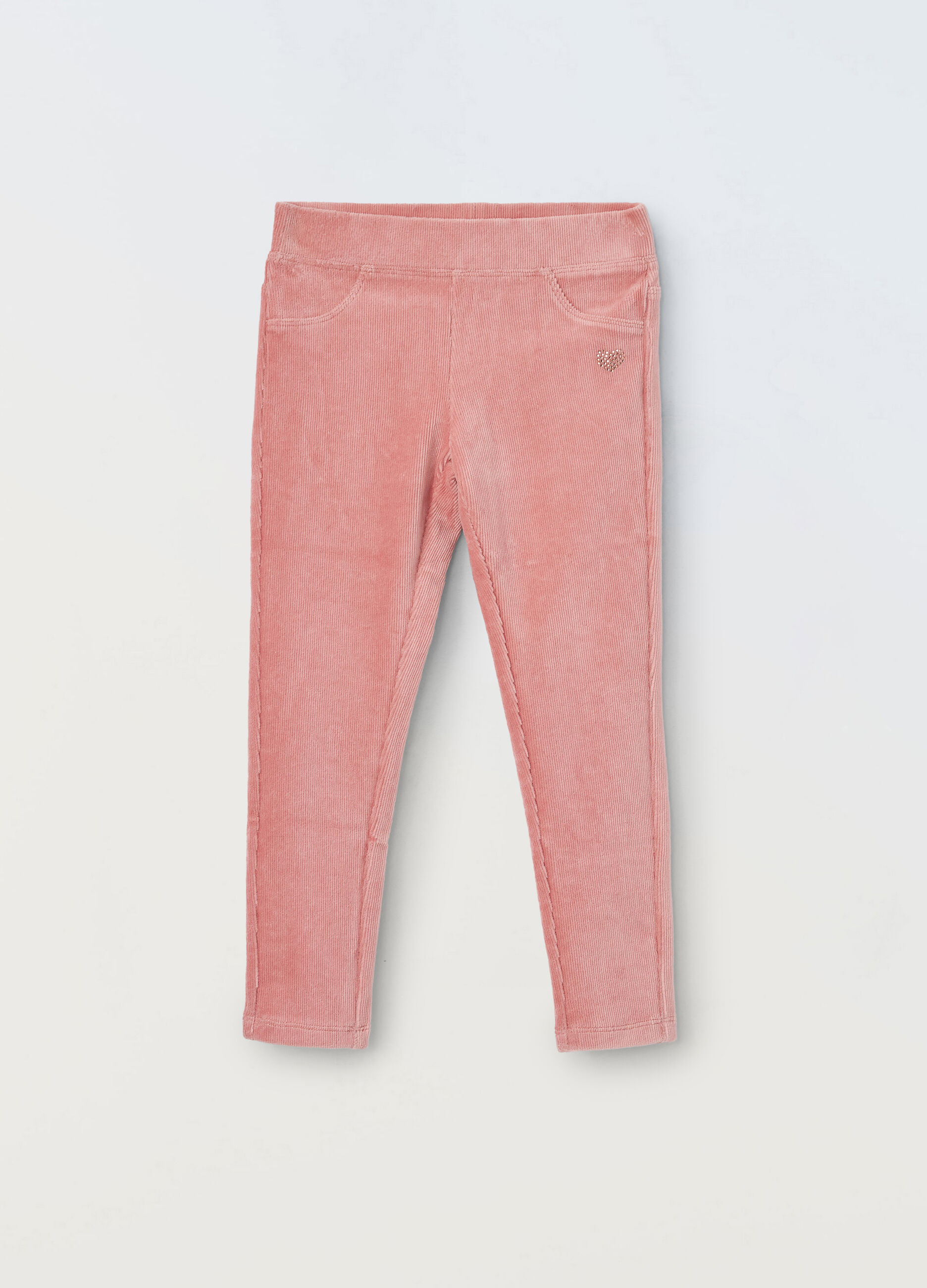 Treggings in ciniglia di misto cotone bambina_0