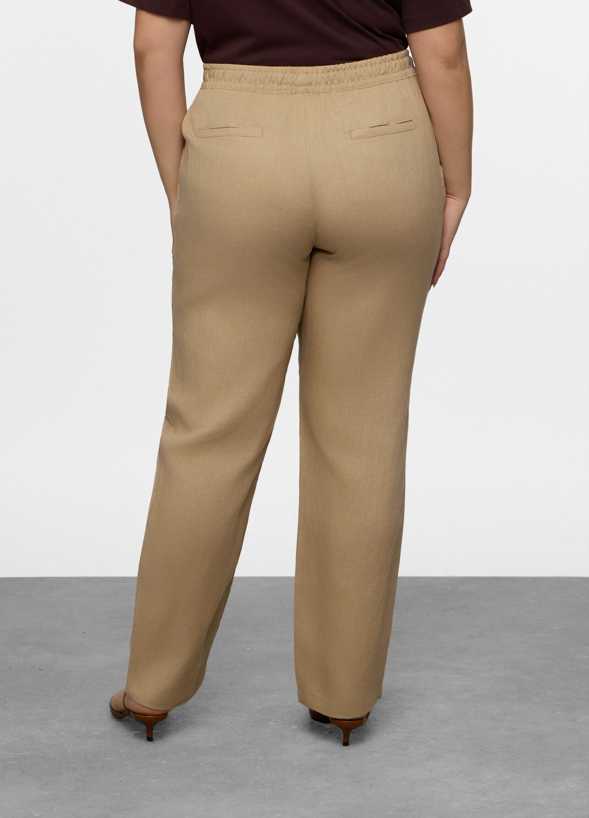 Pantaloni Fit Relaxed in puro lino donna curvy_1