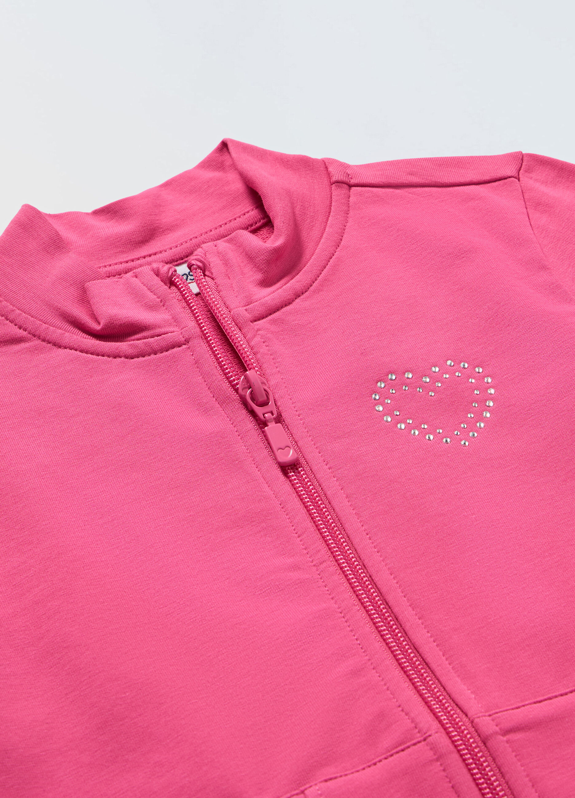 Felpa full zip con strass bambina_1