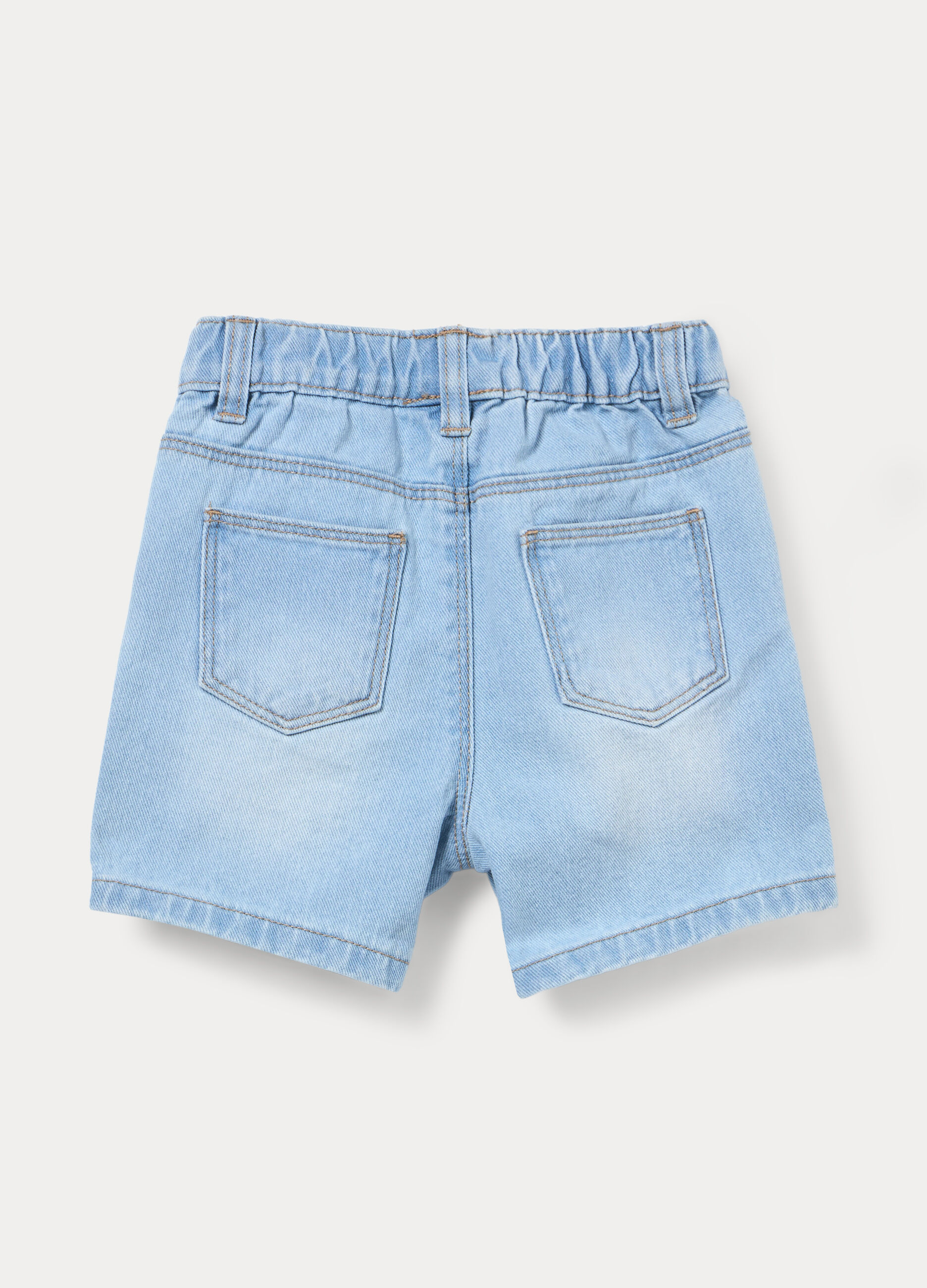Shorts in denim di puro cotone _1