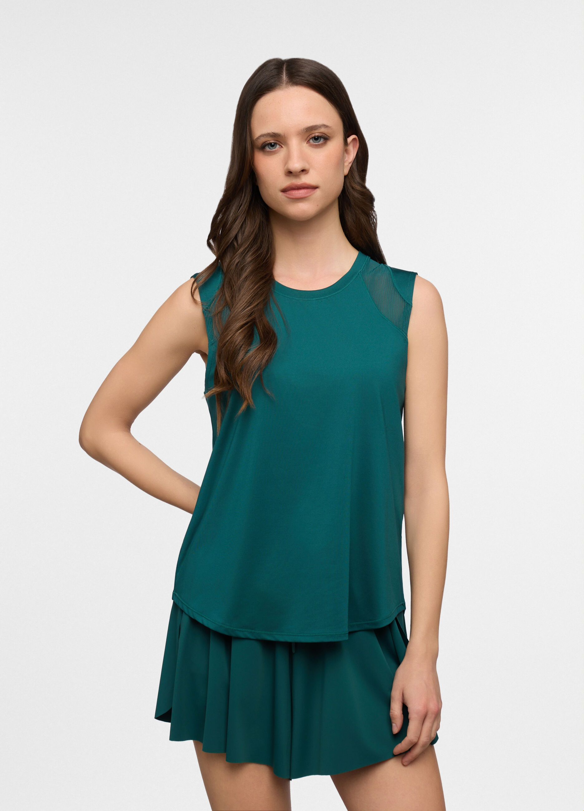 Canotta girocollo in jersey stretch donna_0