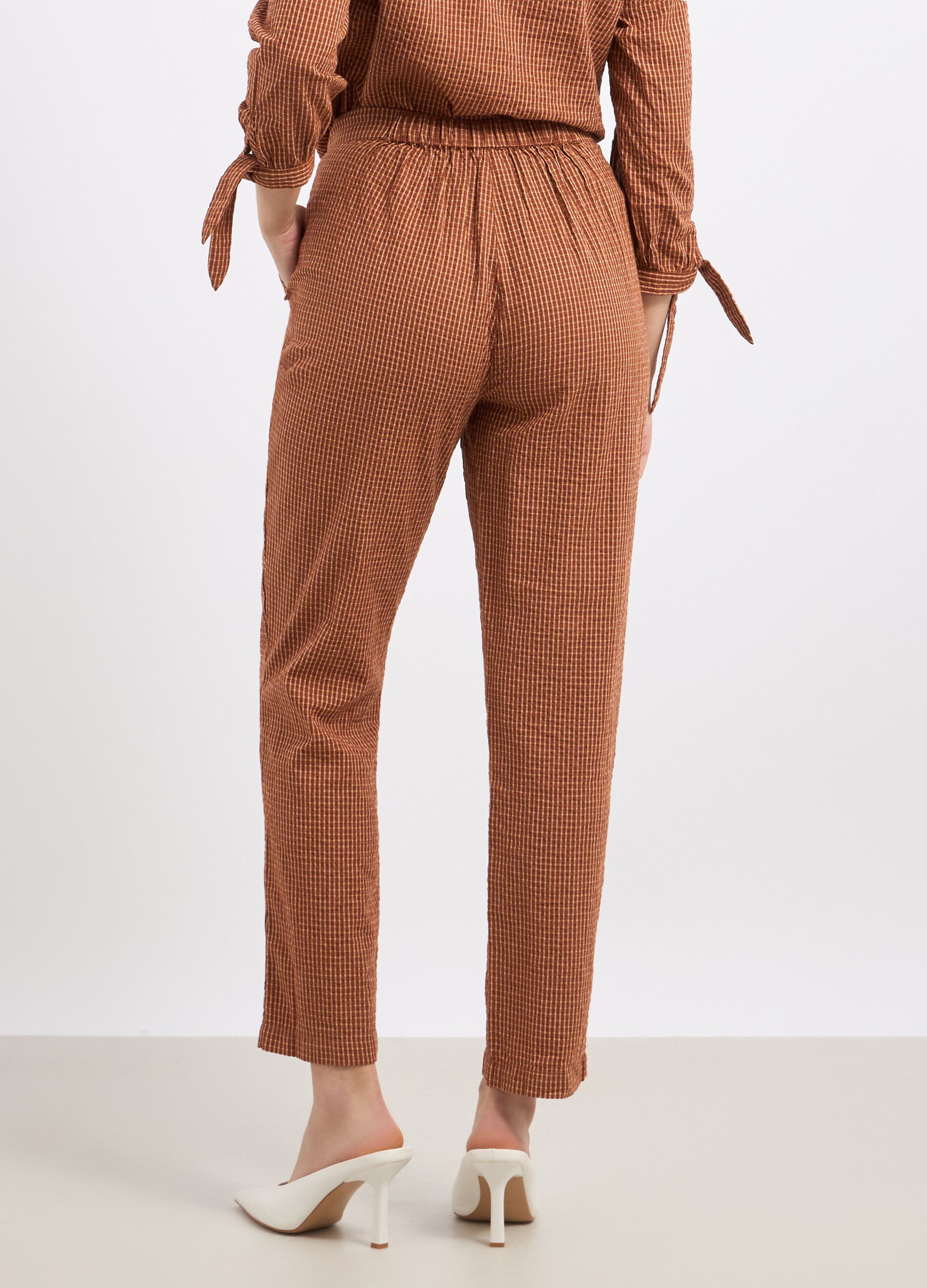 Pantaloni in puro cotone seersucker donna_1