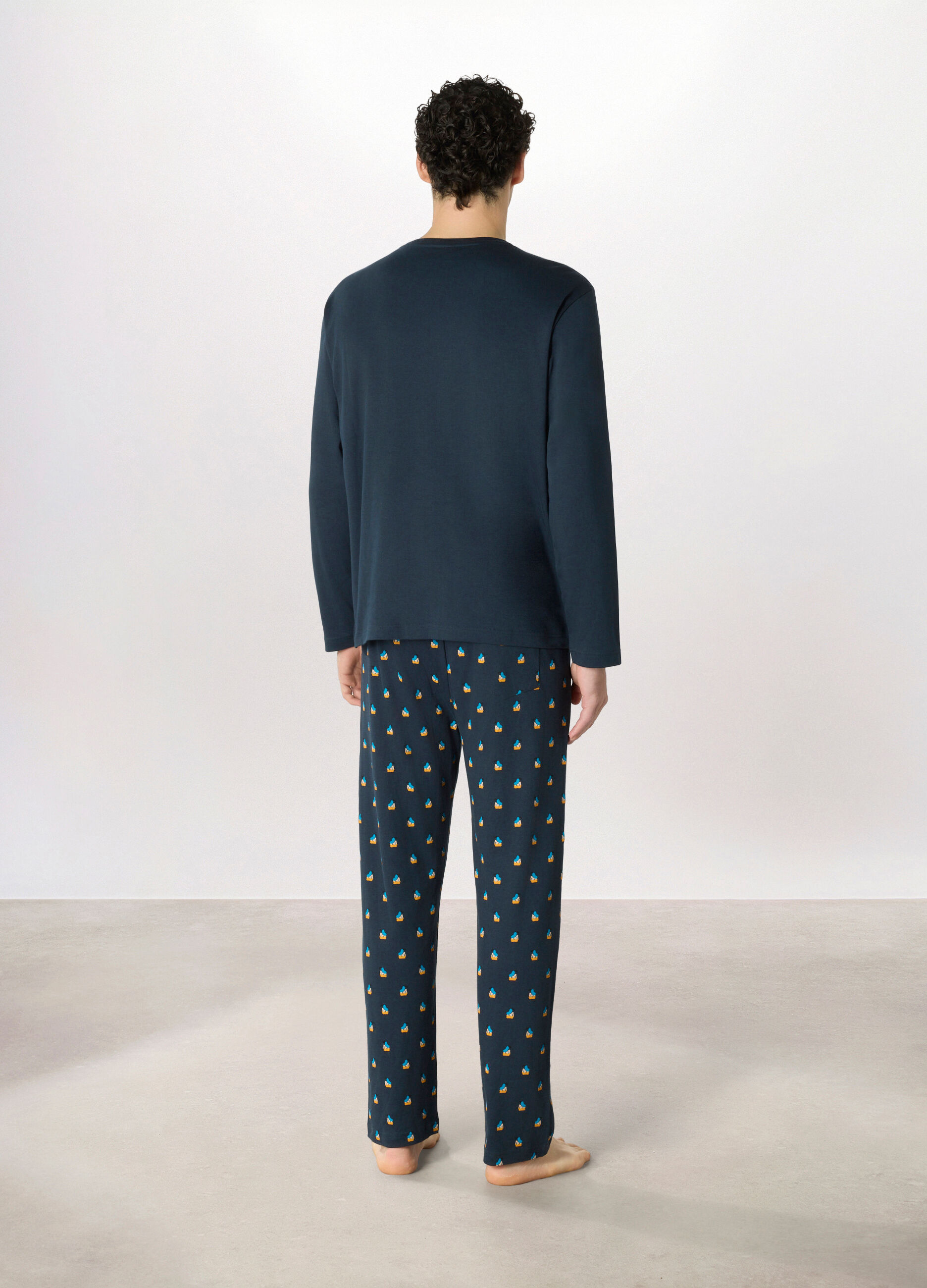 Pigiama lungo Paperino in interlock di cotone uomo_1