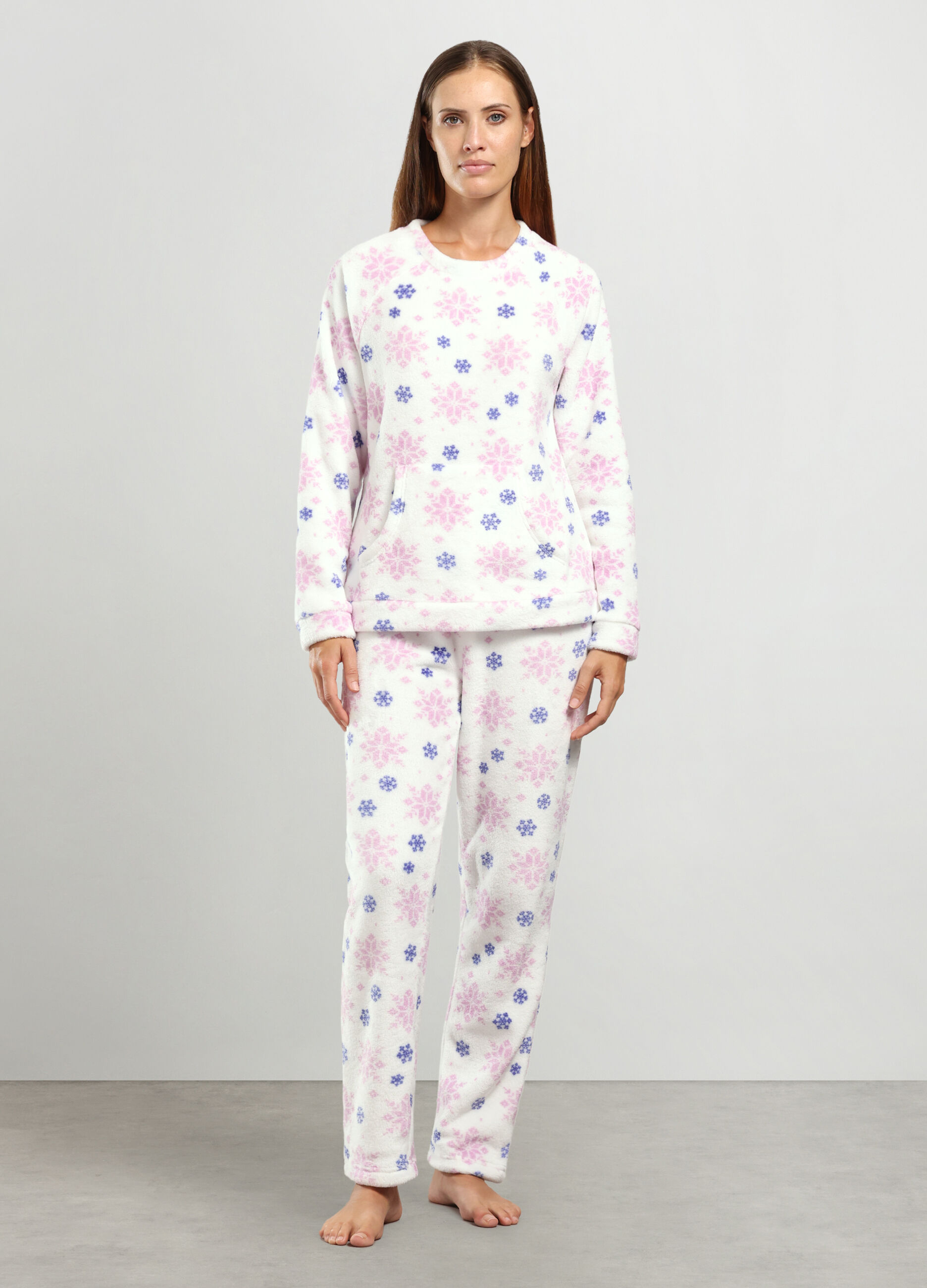 Set pigiama in coral fleece donna_0