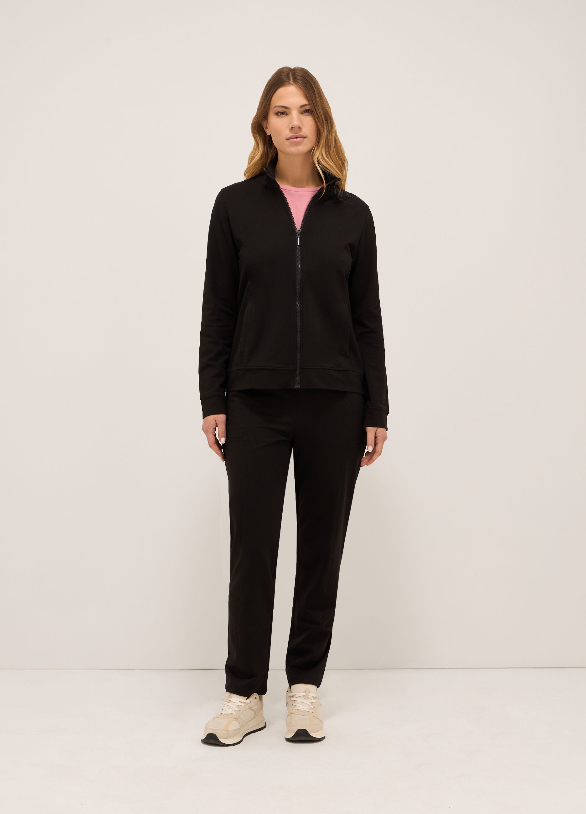 Jogger in french terry di cotone stretch donna_0