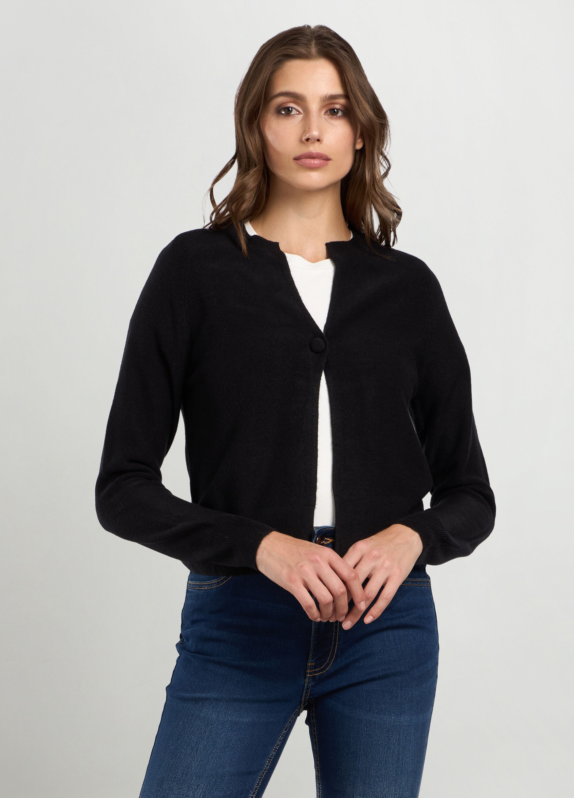 Cardigan tricot bottone donna_0